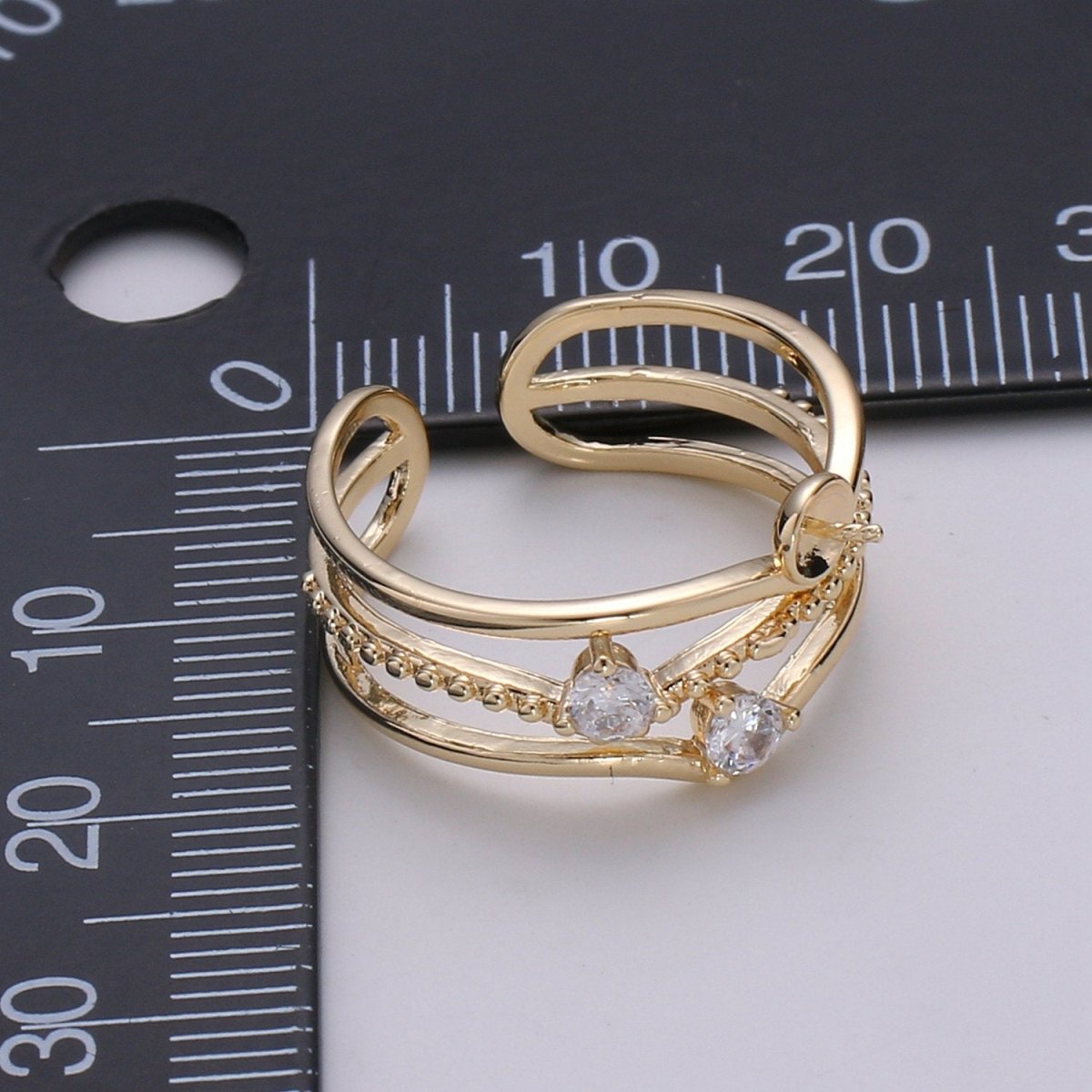 Ring Setting, Gold Ring Accessories, Pearl Ring Empty Holder, Jewelry DIY, Jewelry Making, Ring Base, Minimalist Ring Supply, K-869