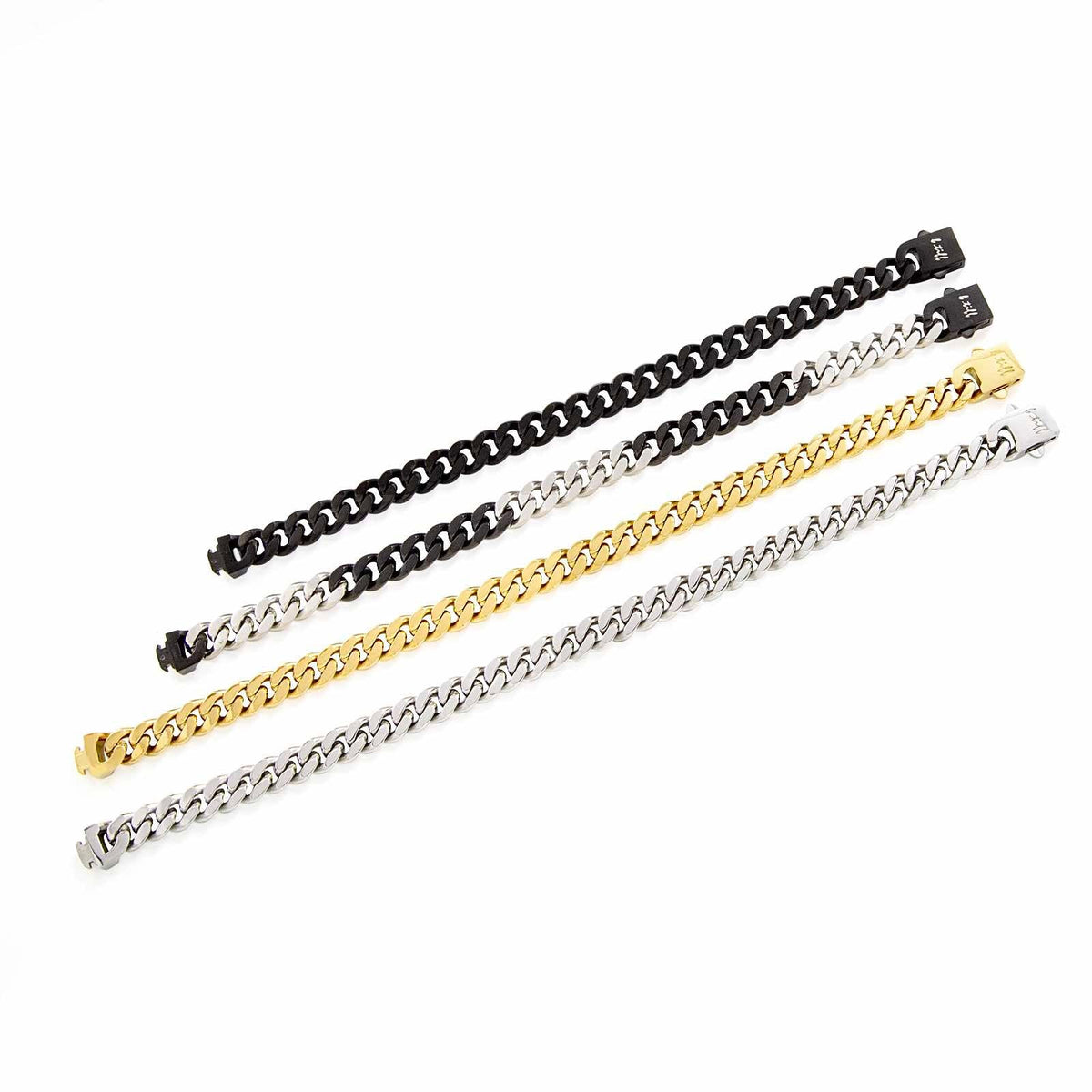 BG138W B.Tiff 8mm Flat Cuban Link Bracelet