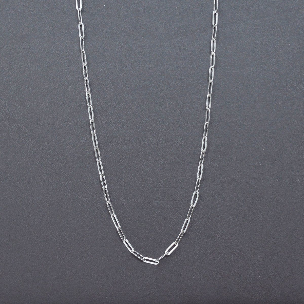 Silver PaperClip Chain Necklace Dainty Thin Oval Link Chain 18 inch Necklace Silver Jewelry for Layer Necklace | CN-1009 Clearance Pricing