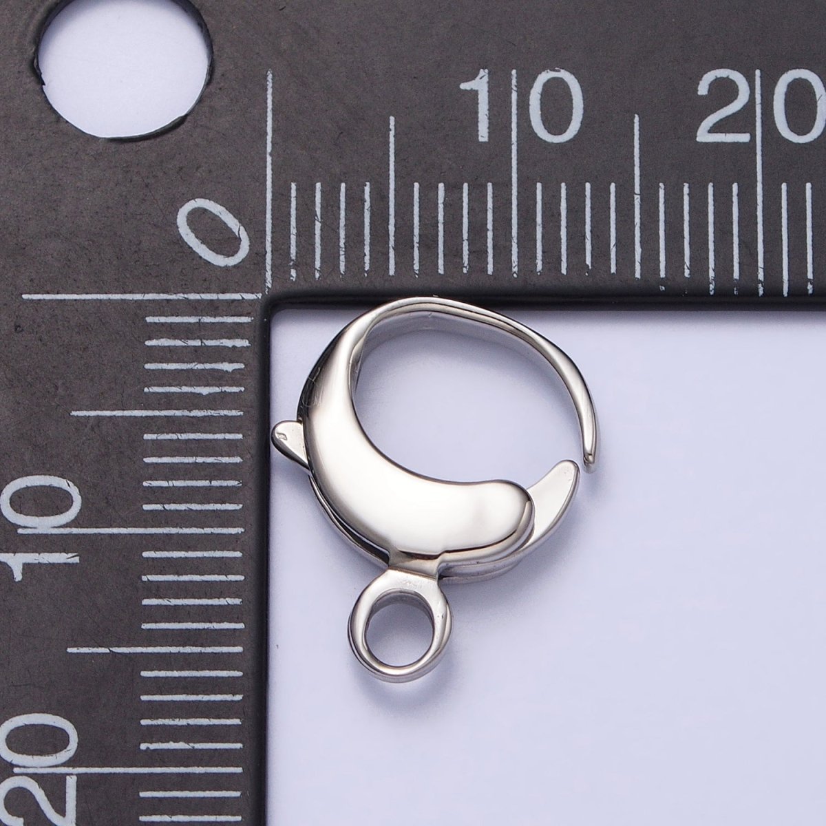 Stainless Steel 13x16mm Rounded Oval Lobster Clasps Silver Jewelry-Making Closure Supply | Z-313
