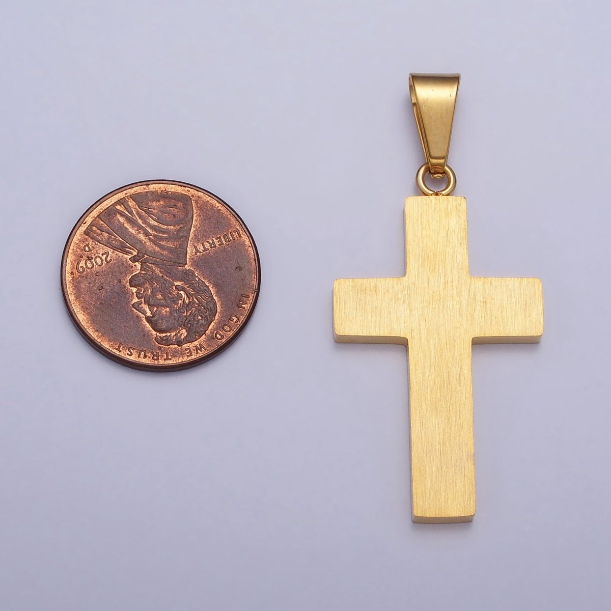 Stainless Steel Black Latin Cross Religious 43.5mm Pendant in Gold & Silver | P-1125