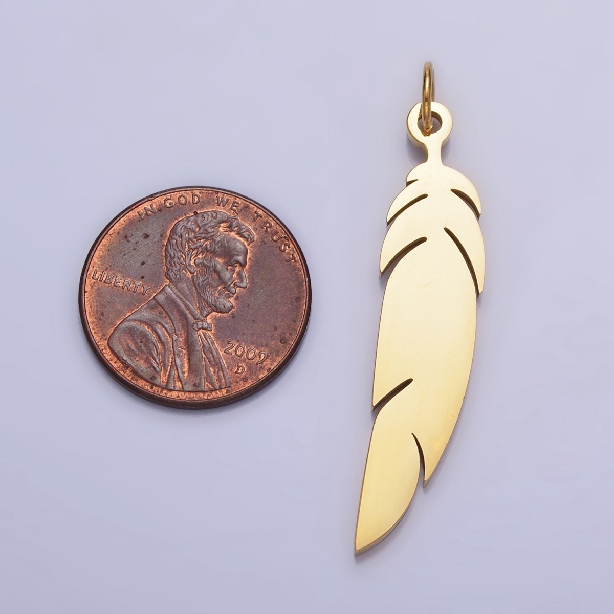 Stainless Steel Feather Wing Strand Add-On Charm in Gold & Silver | P-921