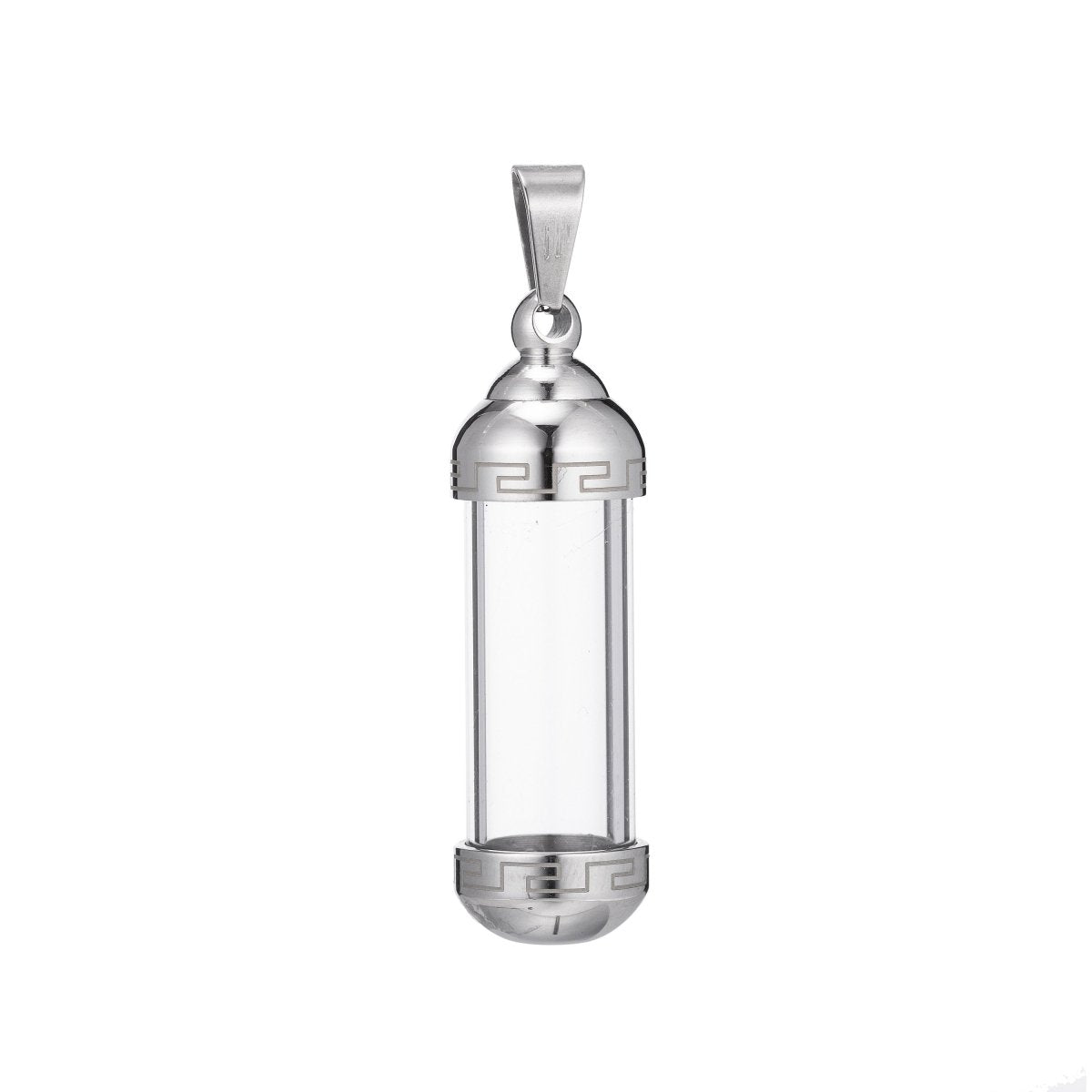 Stainless Steel Urn Necklace, Glass Ashes Charm, Memorial Pendant, Cremation Necklace, Ash Vial, Gold Necklace, Findings for Jewelry Make J-628