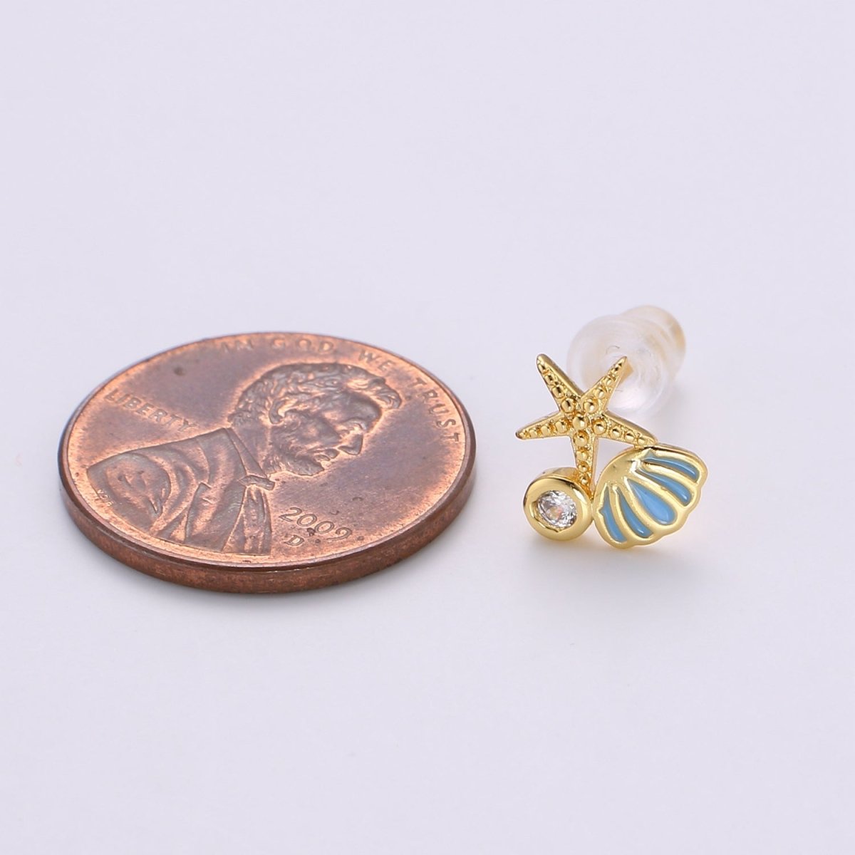 Starfish Ocean Under the Sea Stud Earring with Cz stone Q-378 Q-379