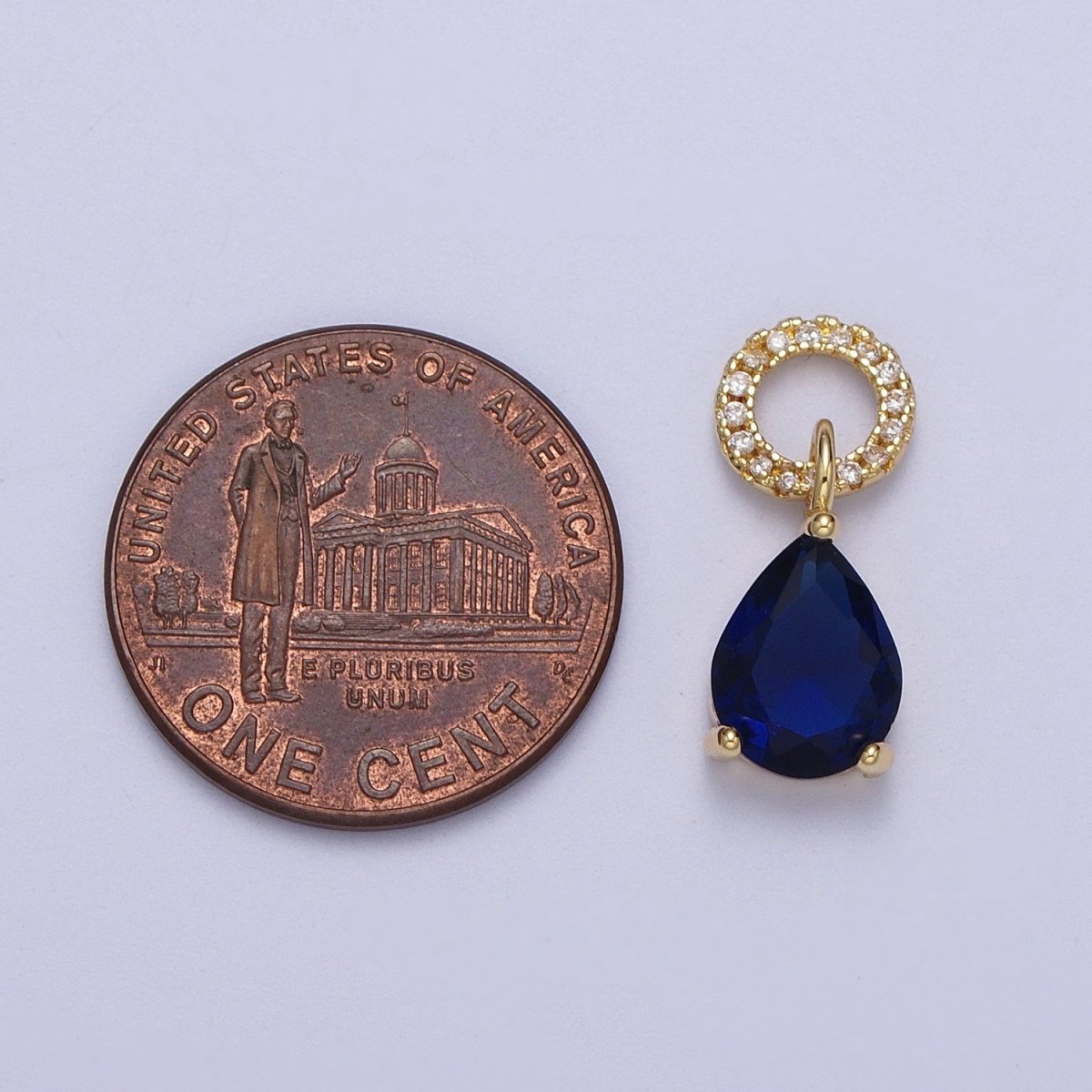 Teardrop Cubic Zirconia Micro Paved Round Bail Charm | C-280 C-282 C-284 C-286 C-290