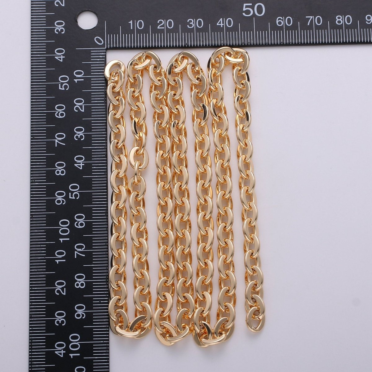Thick ROLO Cable Chain 7X8mm, 18K Gold Filled Brass, Nickel Free, Medium Flat Minimalist Jewelry making, Necklace chain | ROLL-285 Clearance Pricing