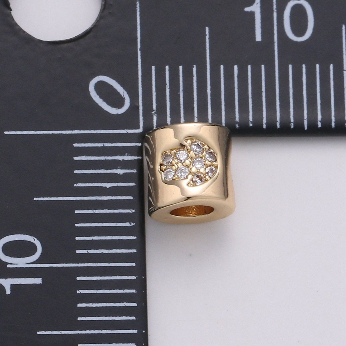 Tiny Beads 6mm Bead CZ Gold Beads Hamsa Hand Beads cylinder Cubic Beads for Bracelet Necklace Supply Large Hole Beads 3mm hole