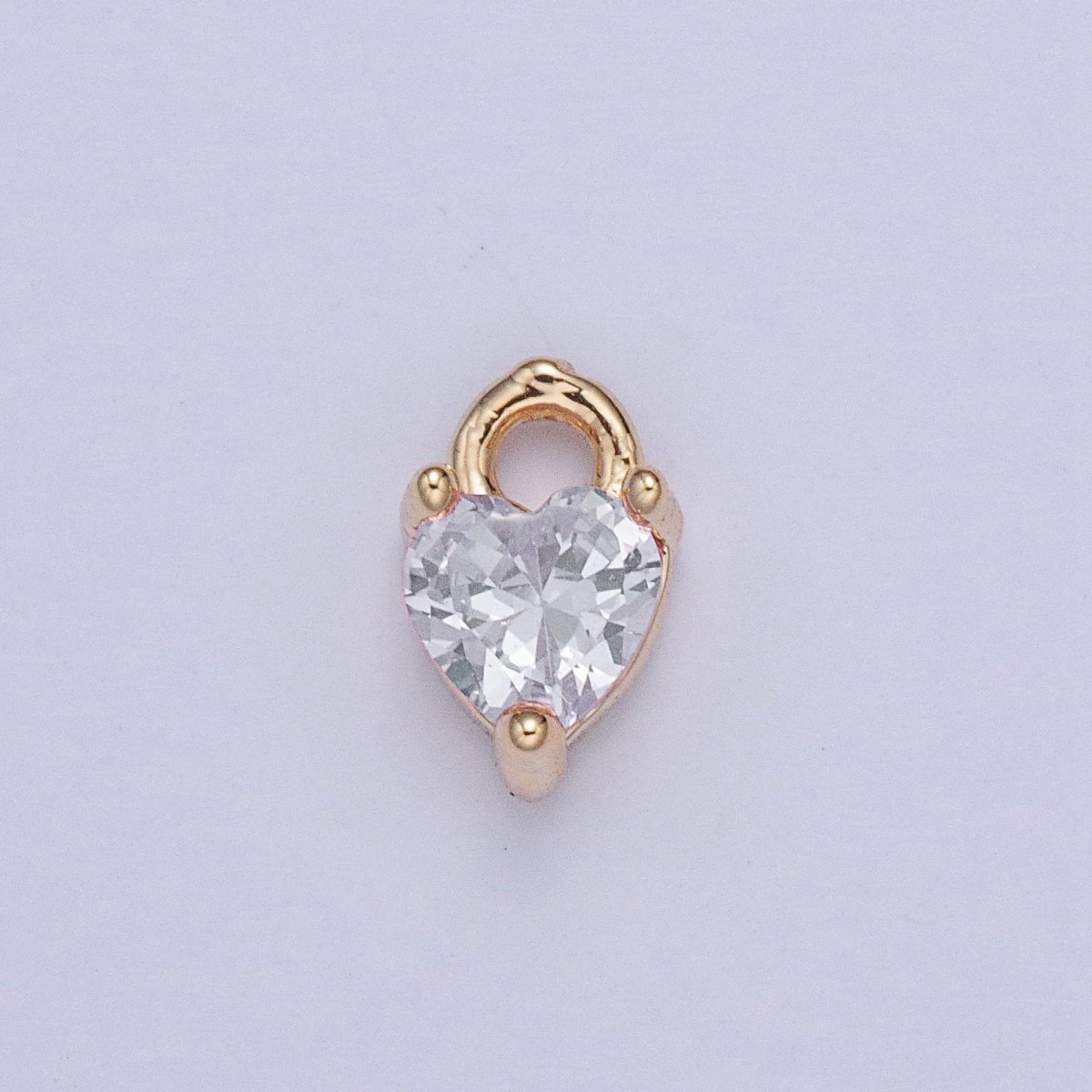 Tiny Gold Heart Charm, Micro Pave Heart, Mini Heart Charms, Heart Pendant, Cubic Zirconia Charm, Beads, CZ Bracelet Charm X-004-X-010