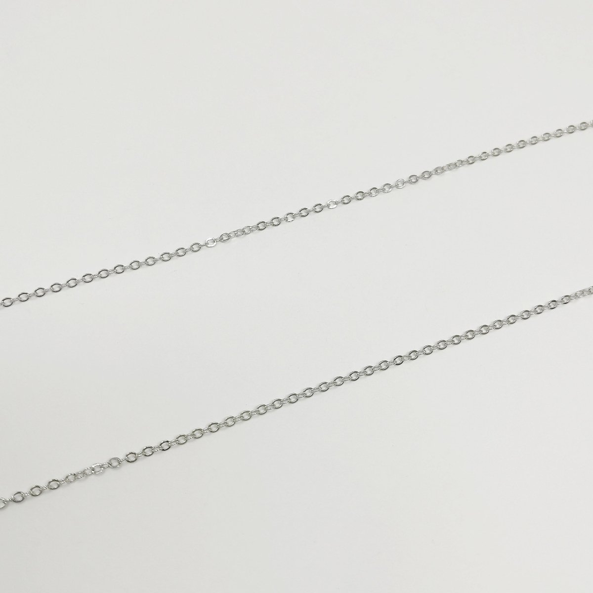 White Gold Filled Dainty 1.8mm ROLO Roll Chain Sold by Yard For Jewelry Making | ROLL-408