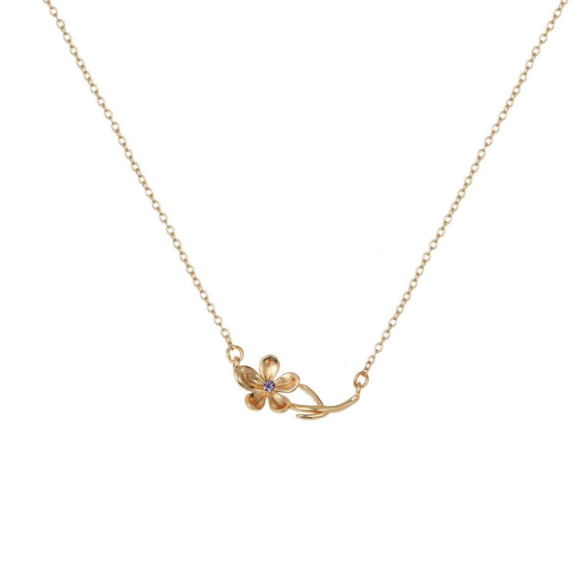 Three-dimensional Decoration Flower Pendant Necklace Gold-plated Sweater Chain