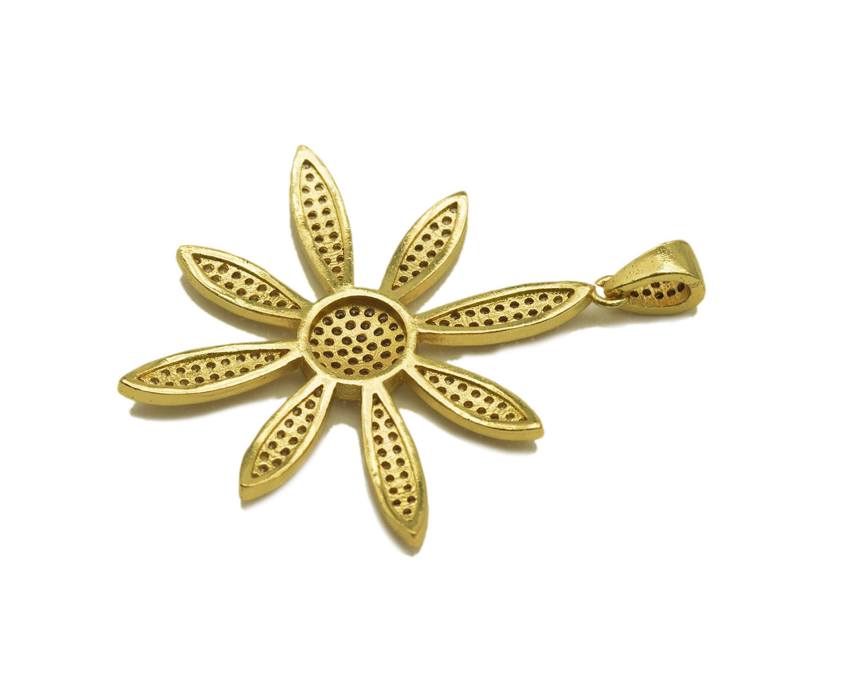CZ Sunflower Charm, Sku#B158