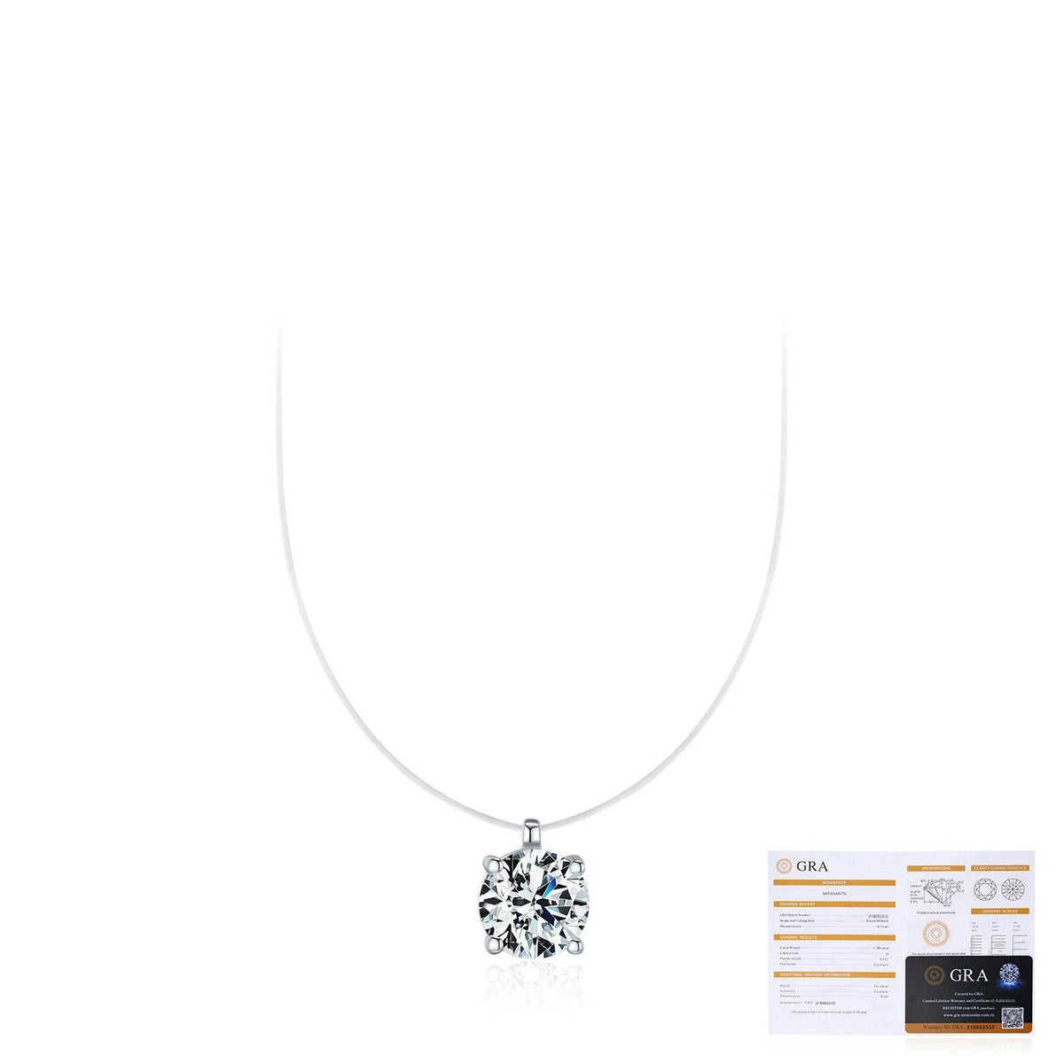 Geometric Waterdrop D-Color VVS1 Moissanite Pendant Necklace in Sterling Silver – Delicate Clavicle Chain