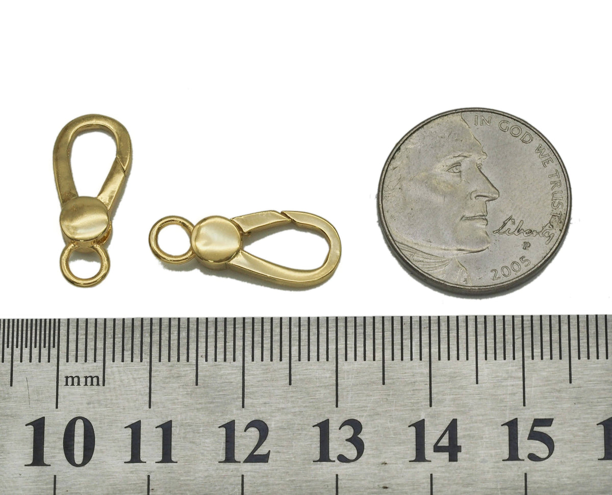 Plain Gold Oval Teardrop Lobster Clasp, Sku#H338
