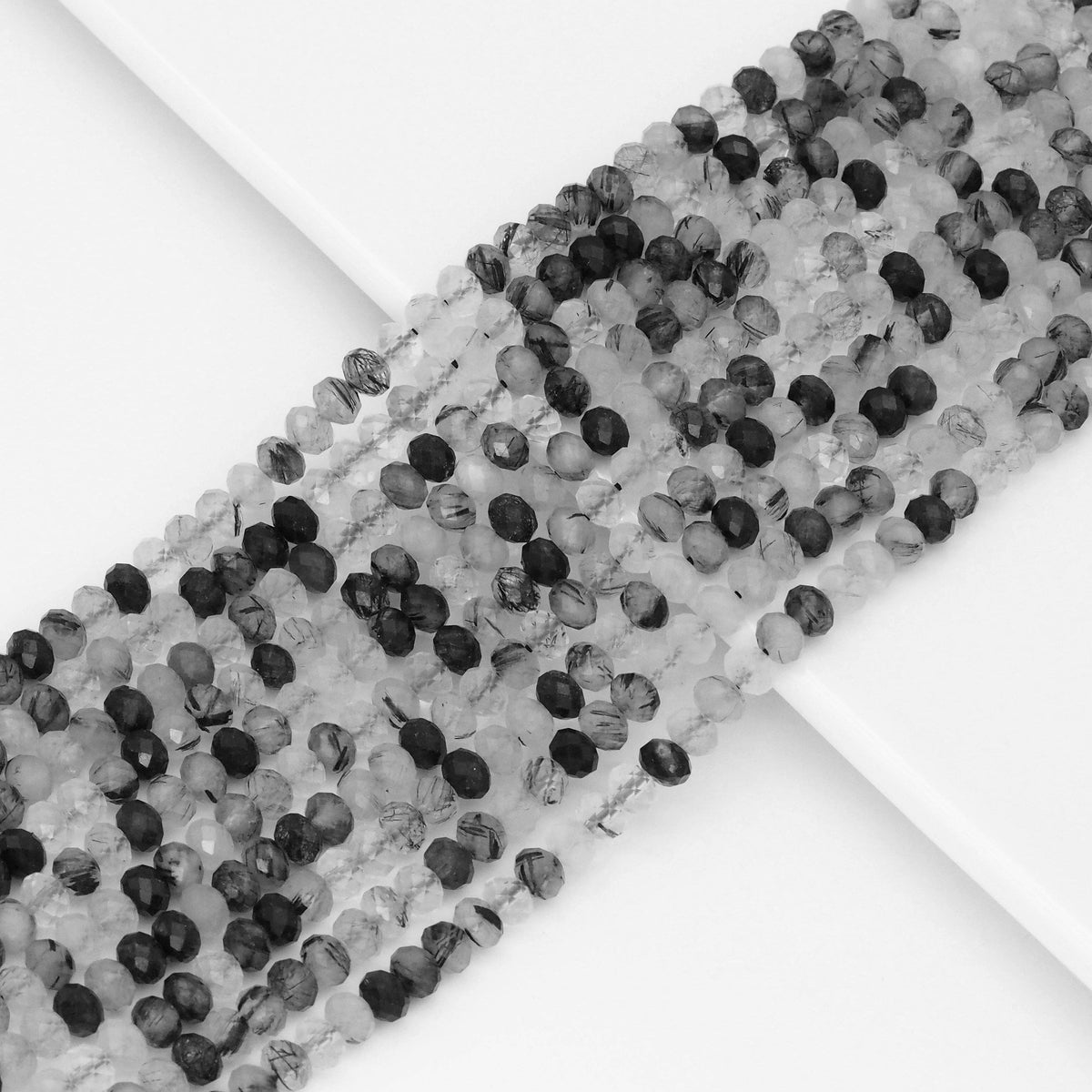 Genuine Rutilated Quartz Faceted Rondelle Beads, SkU#U1663