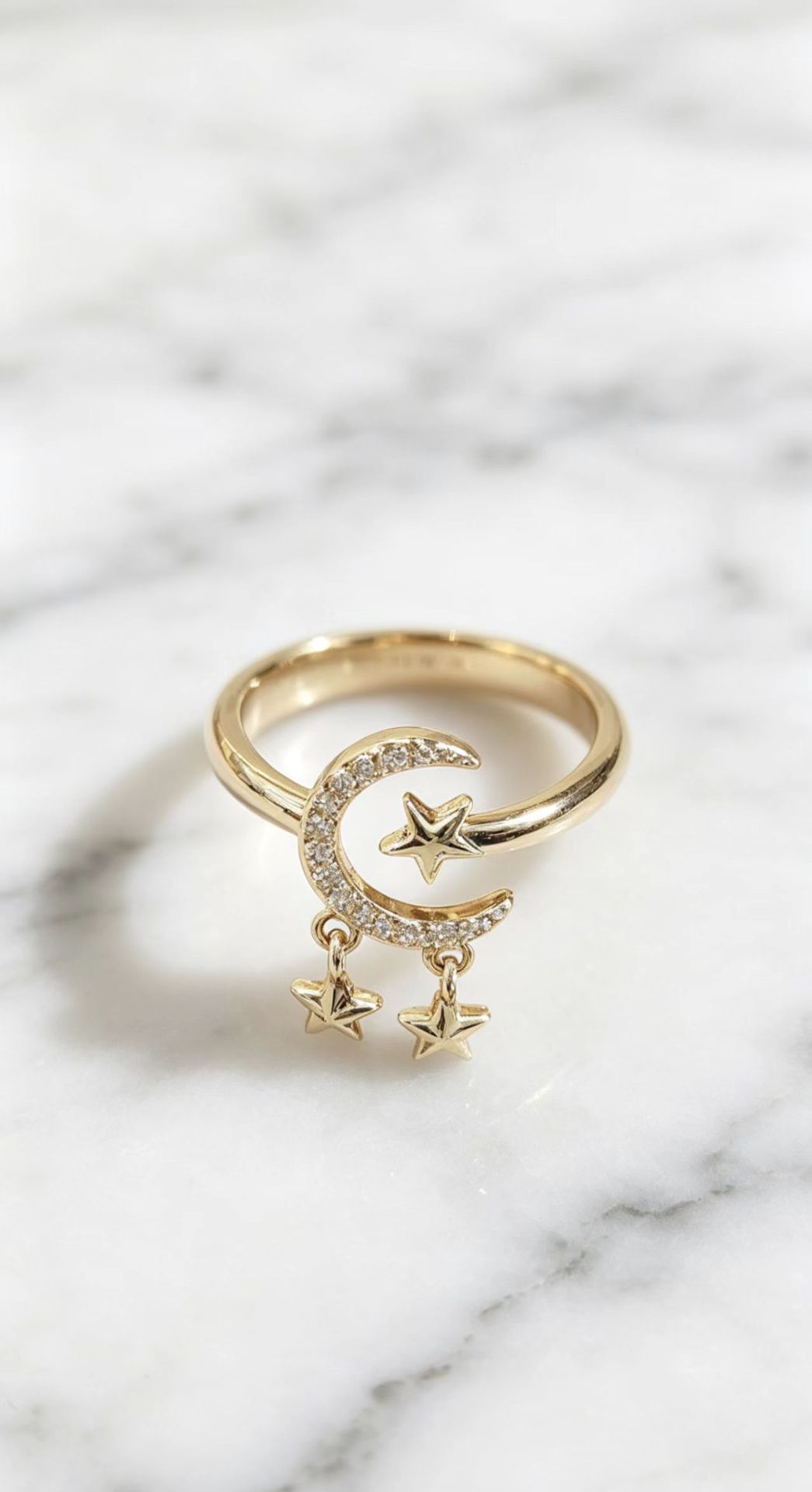 Affordable Luxury Star And Moon Open Ring For Women