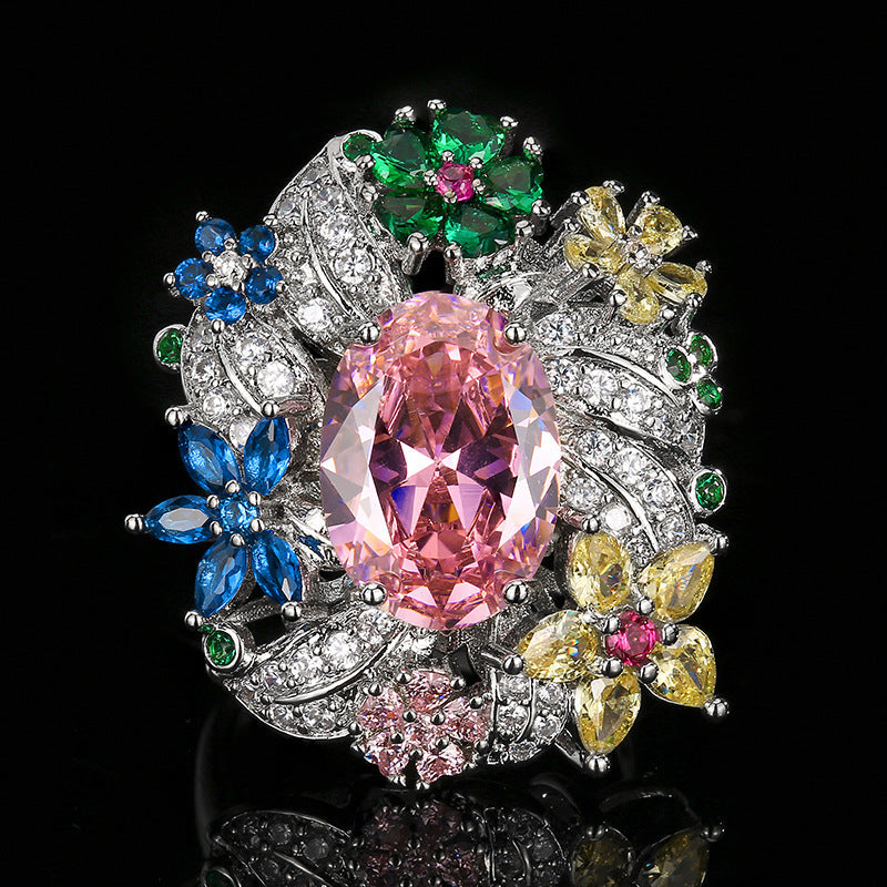Luxury Vintage Open Ring With Shimmering Peacock Green Gemstone, Elegant Light Luxury Jewelry For Women