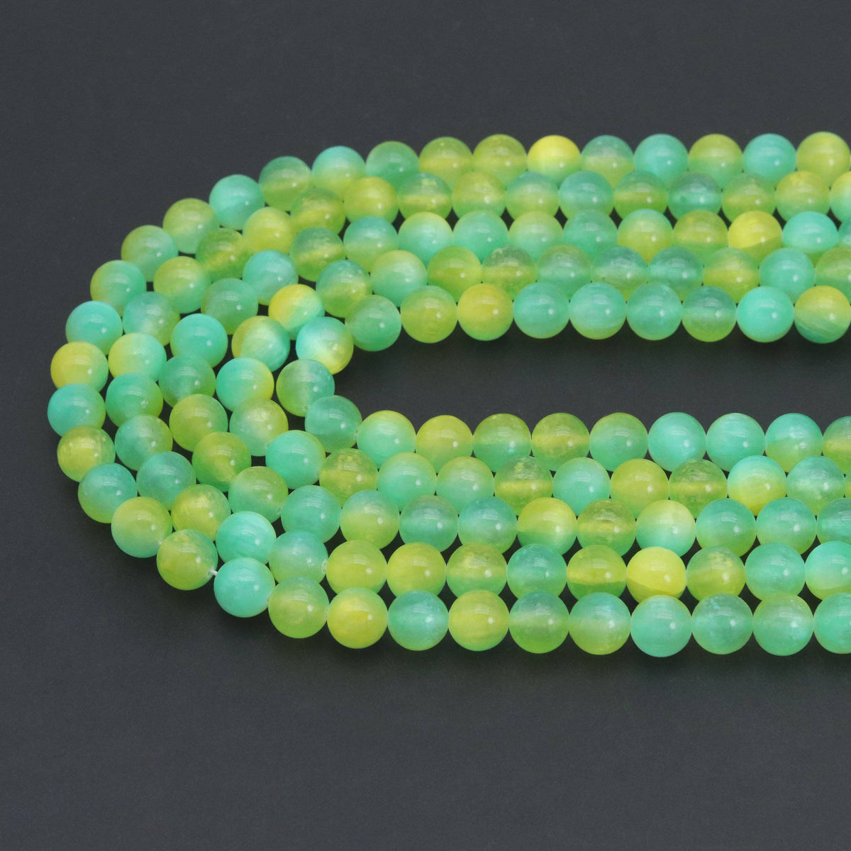 Dual Color Senelite Round Smooth Beads, Sku#U2133