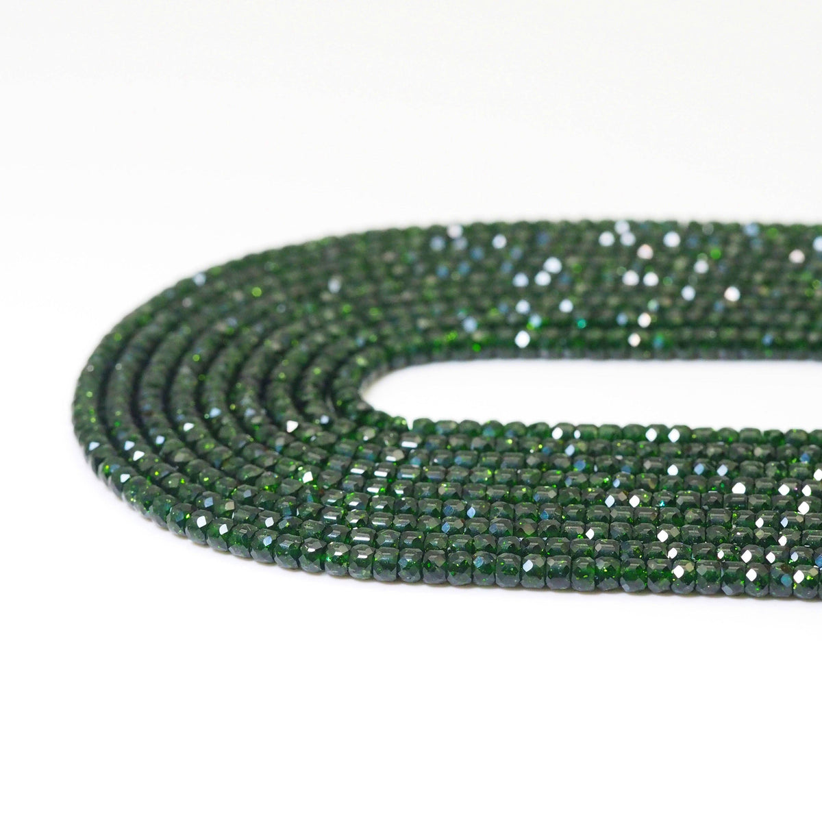 Green Goldstone Faceted Rondelle Beads, 2x3mm, Sku#U1634