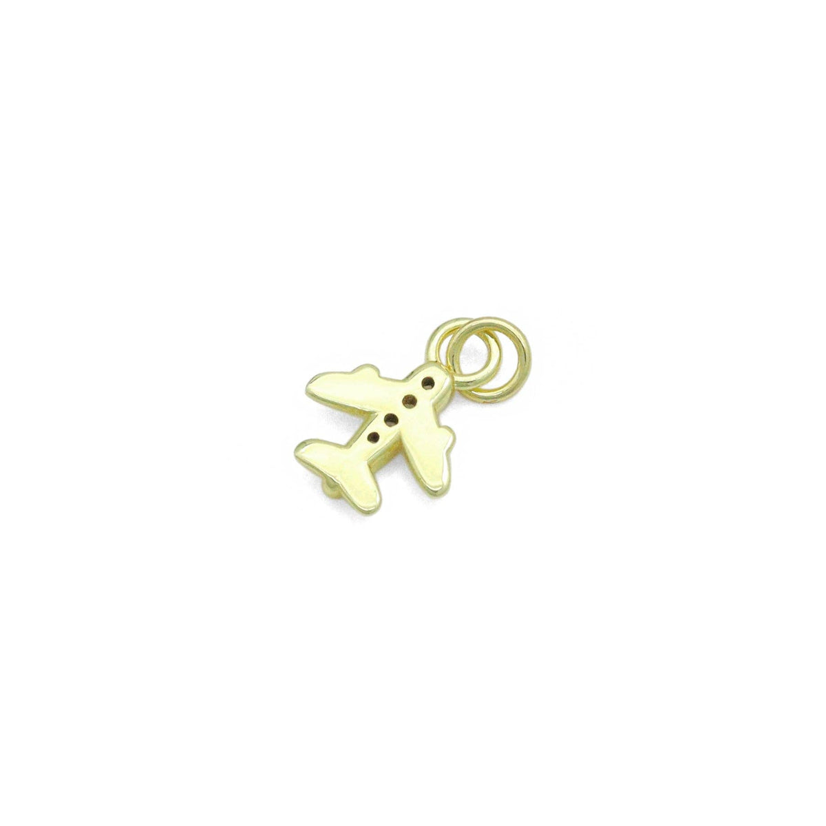 Cute Clear CZ Gold Silver Airplane Charm Pendant,Sku#A488