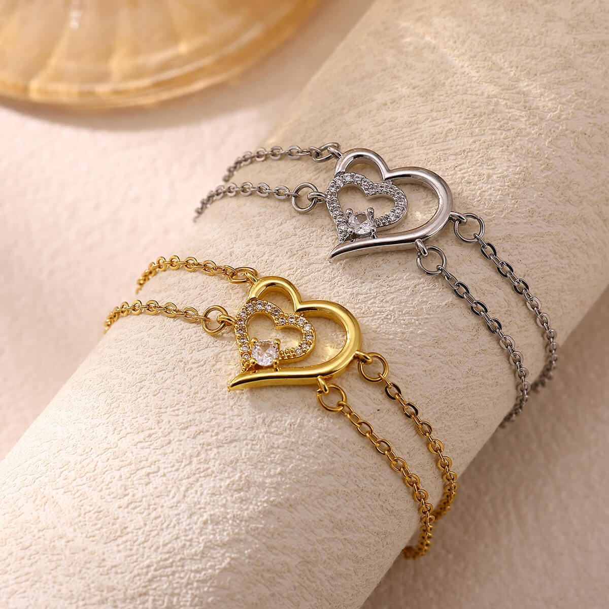 Adjustable Heart Zircon Bracelet For Women
