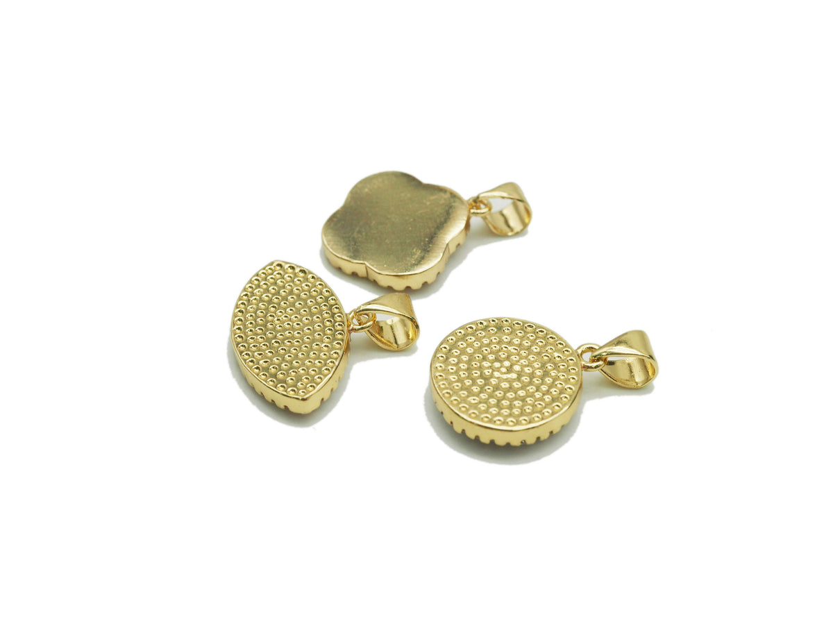CZ Evil Eye Clover Flower MOP Pendant, Sku#L652