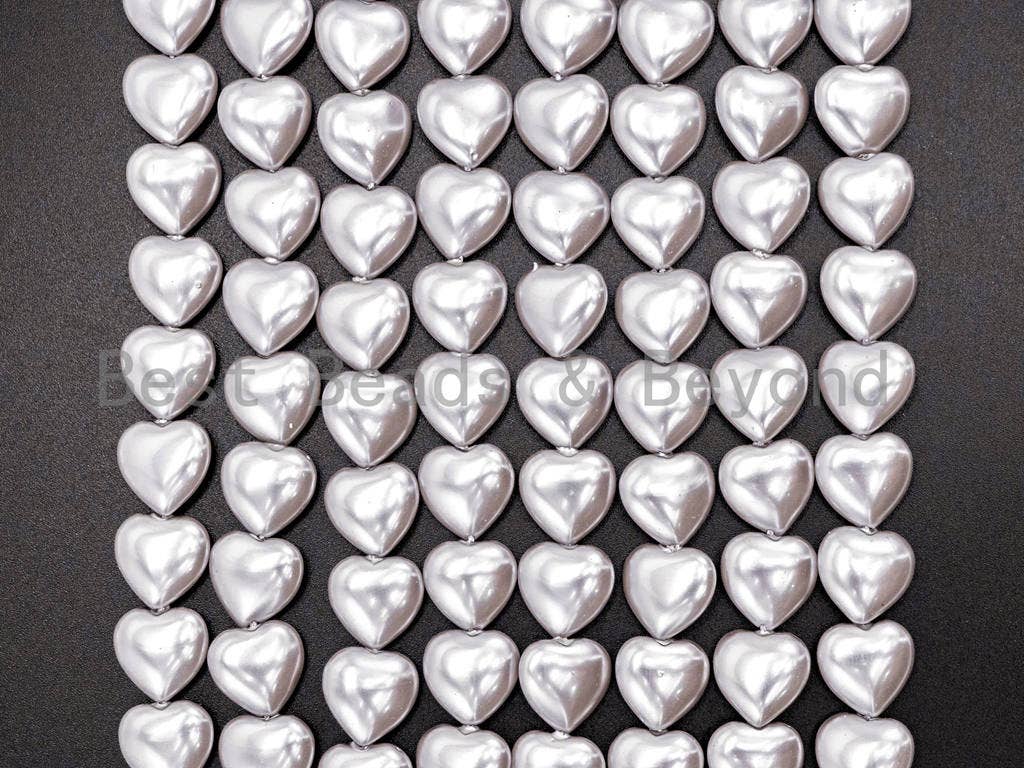 Gray Natural Mother of Pearl Heart Shape beads,5x12mm Pearl Heart beads, Loose Heart Smooth Pearl Shell Beads, 16inch strand, SKU#T71