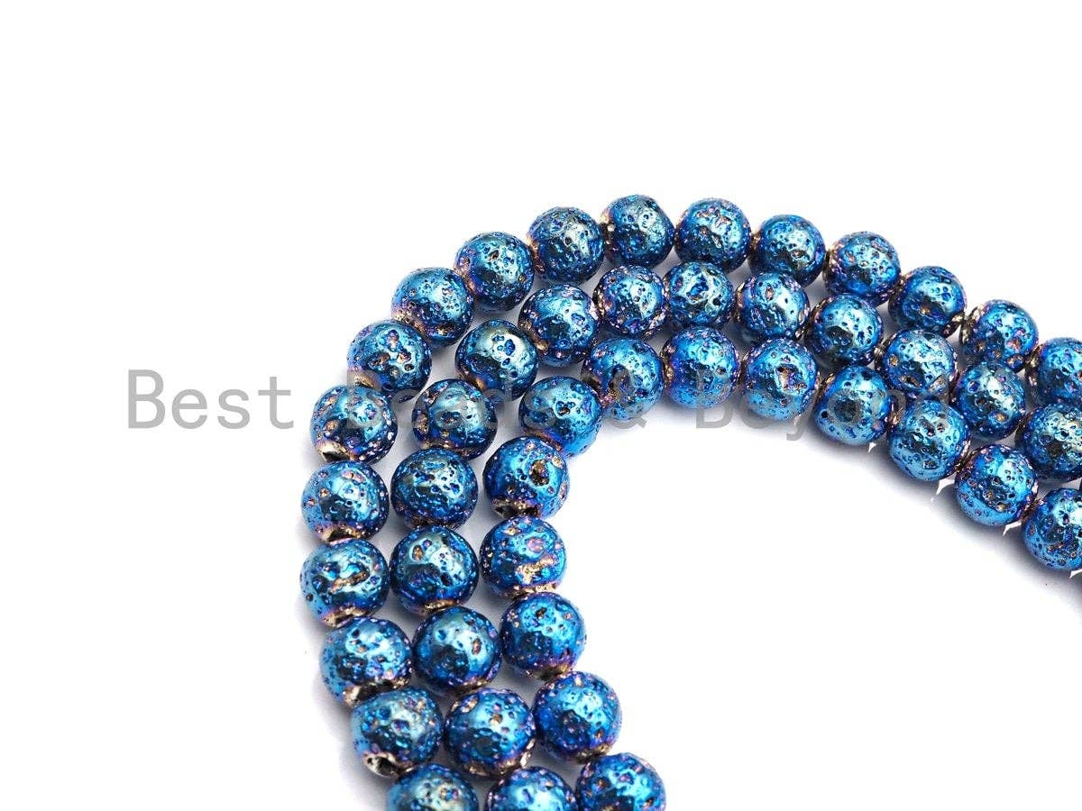 NEW COLOR!!! Plated Natural Lava Beads, , Lava Gemstone Beads, Sku#U871