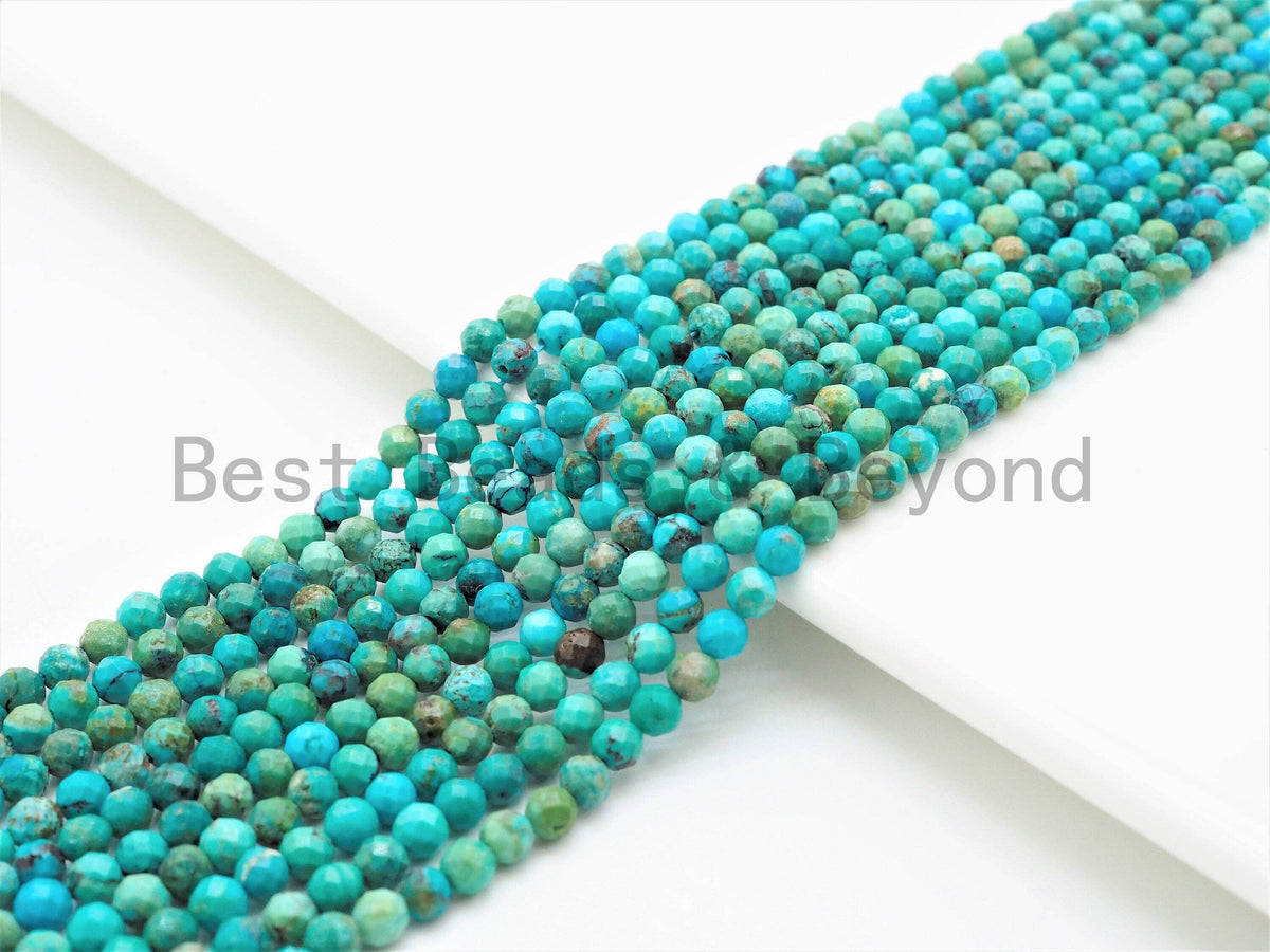 Natural Faceted Round Turquoise Beads, SKU#U326