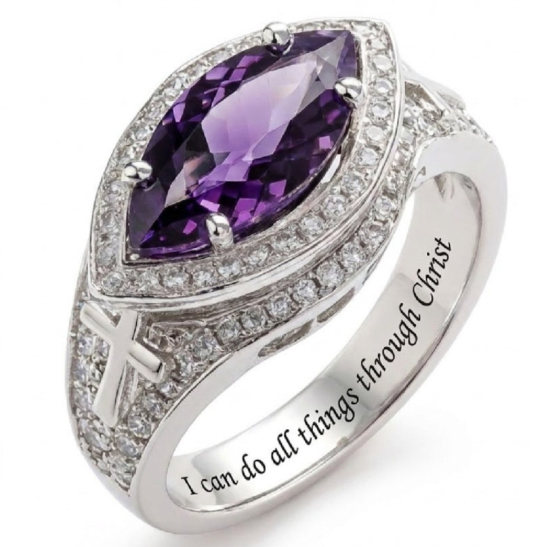 Womens Geometric 18K Gold Ring With Zircon Inlays