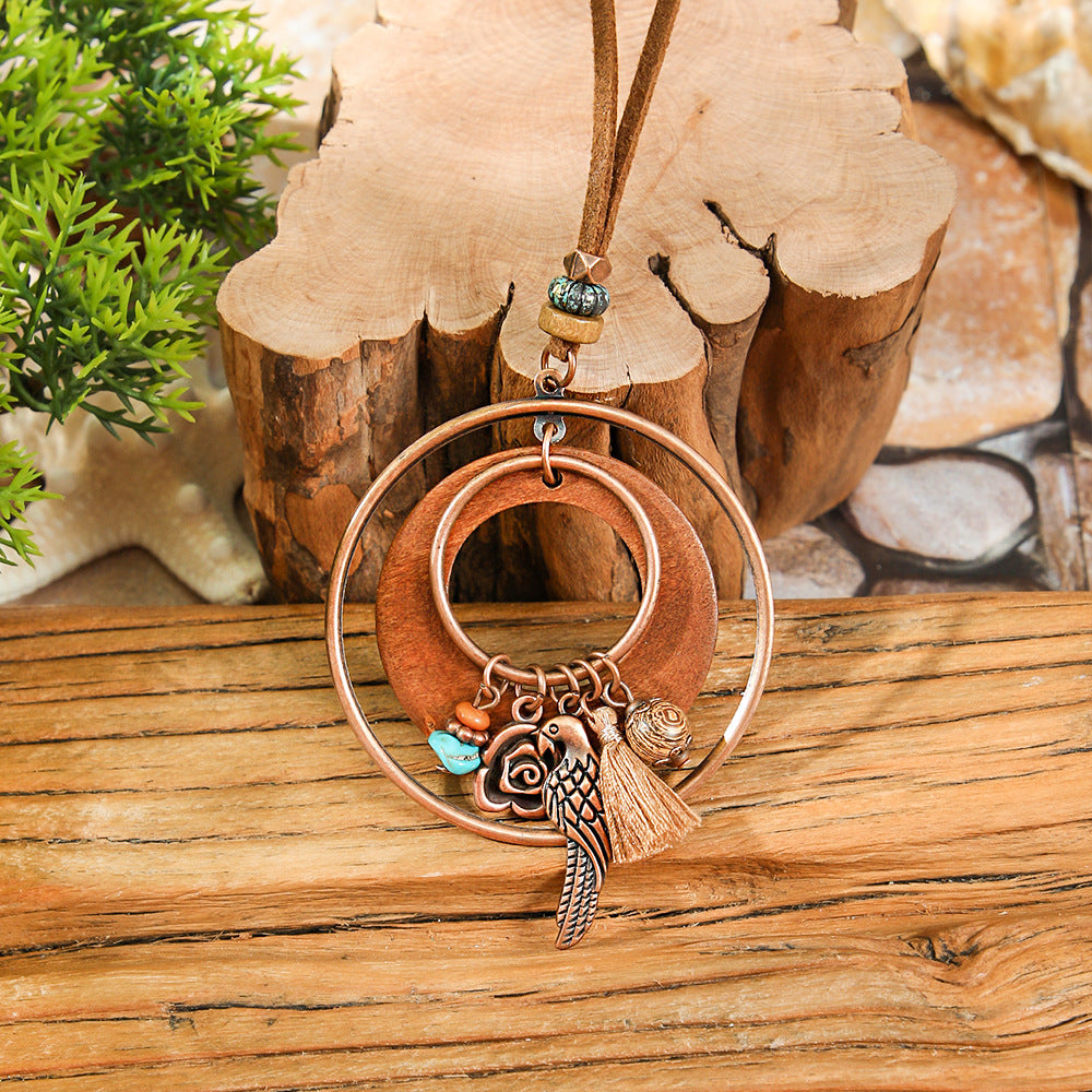 Bohemian Retro Leopard Print Personalized Jewelry Sweater Chain Design Bird Earrings Ring Bracelet Wholesale Yiwu