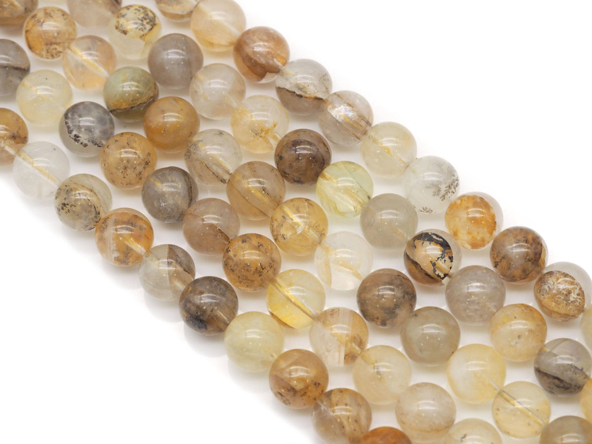 Genuine Picture Citrine Round Smooth Beads, Sku#U1347
