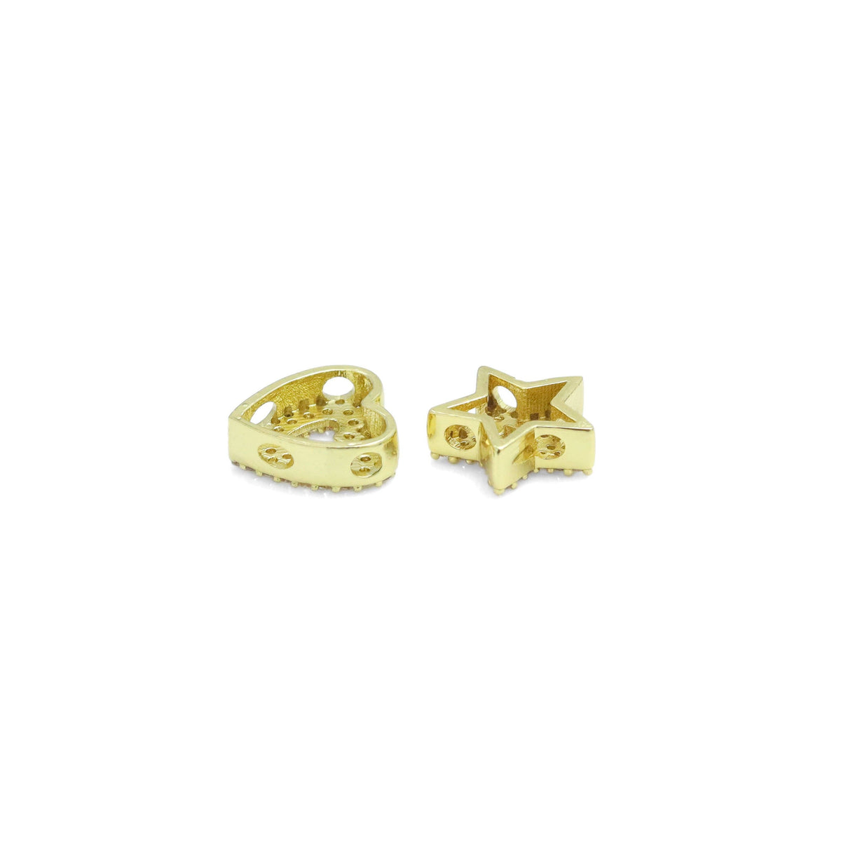 CZ Heart Star Spacer Connector Charm Beads, sku#A312