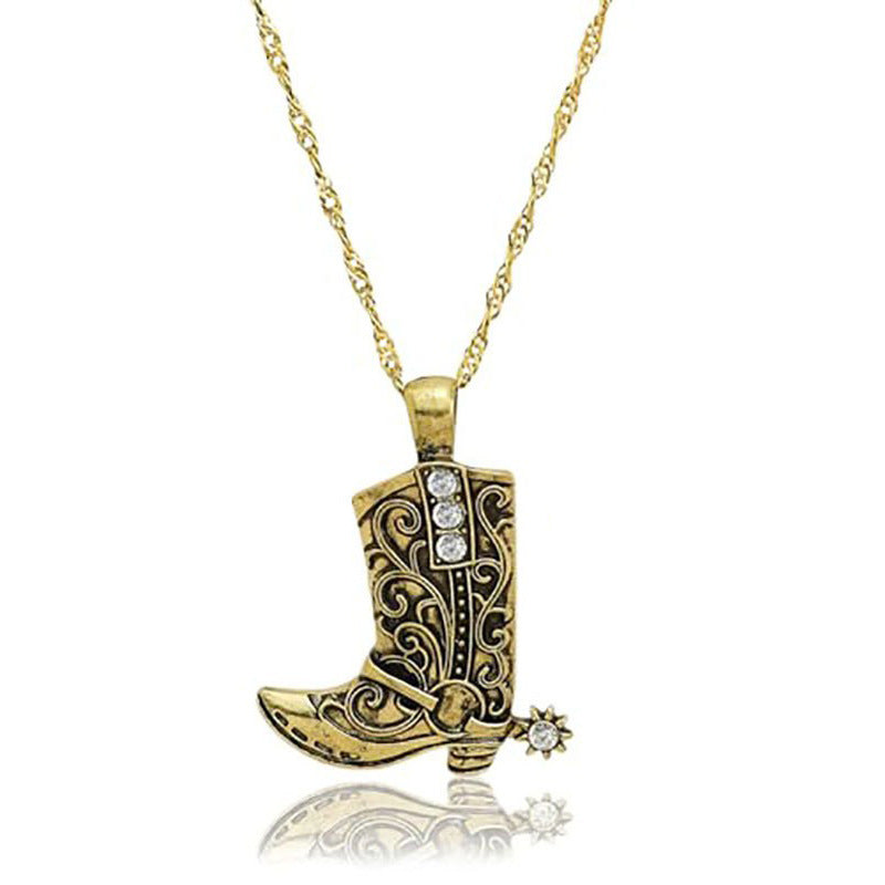 European And American Cross-Border New Fashion Bohemian Style Earrings Personalized Punk Western Cowboy Earrings Necklace Set