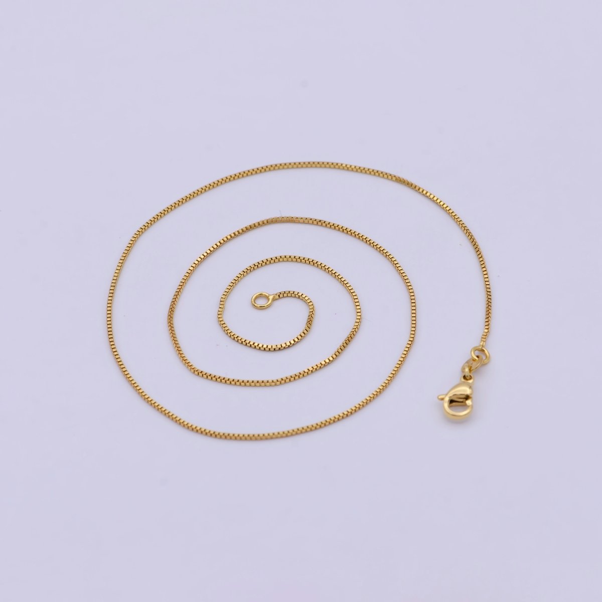 0.8 mm Chain box necklace, 24k gold filled chain box, Dainty gold filled chain, minimalist necklace 16 inch chain | WA-742 Clearance Pricing