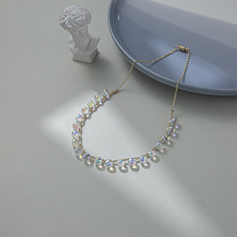 Minimalist Crystal Choker Real Gold Plated Luxurious And Elegant Magnetic Clasp Necklace