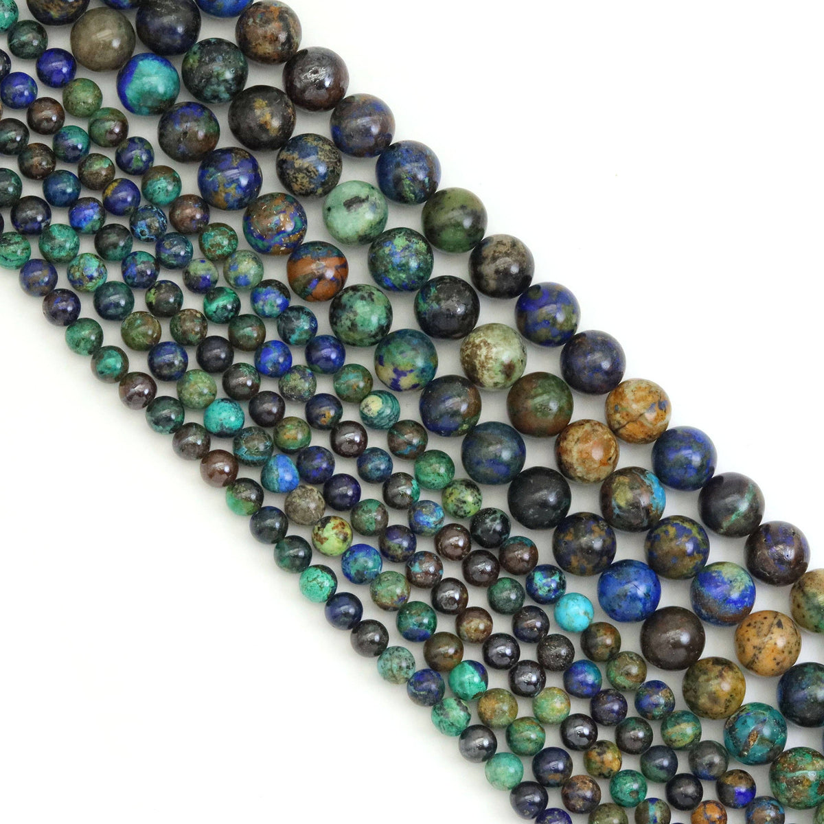 Genuine Azurite Round Smooth Beads, Sku#U1946