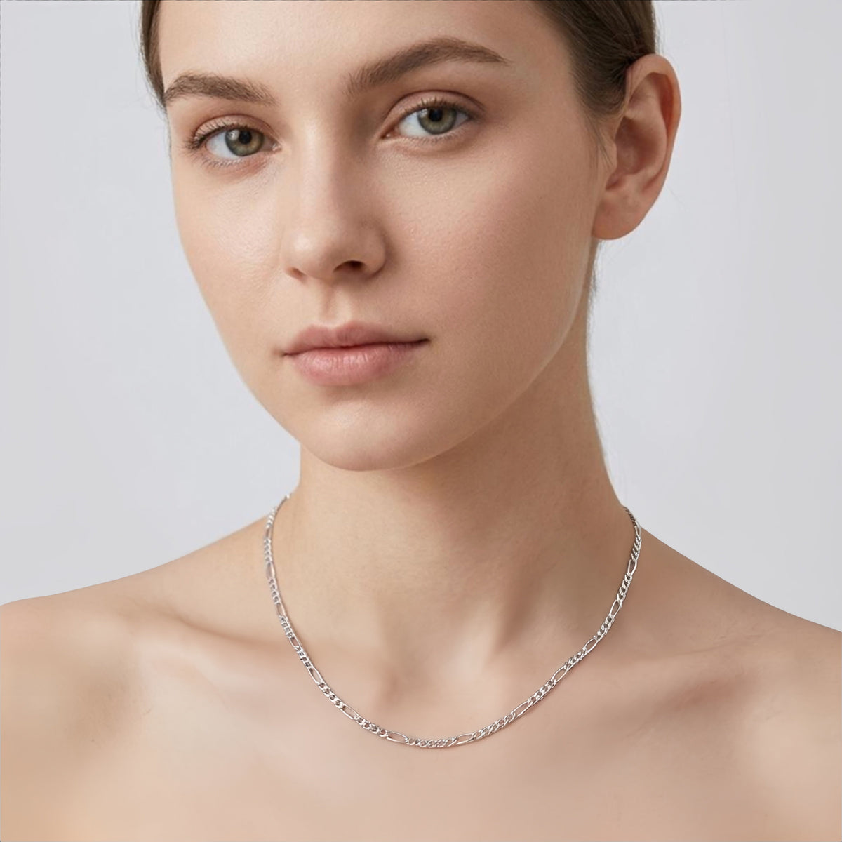 925 Sterling Silver Italian Sterling  Figaro Chain Necklace - Classic Design & Durable Craftsmanship
