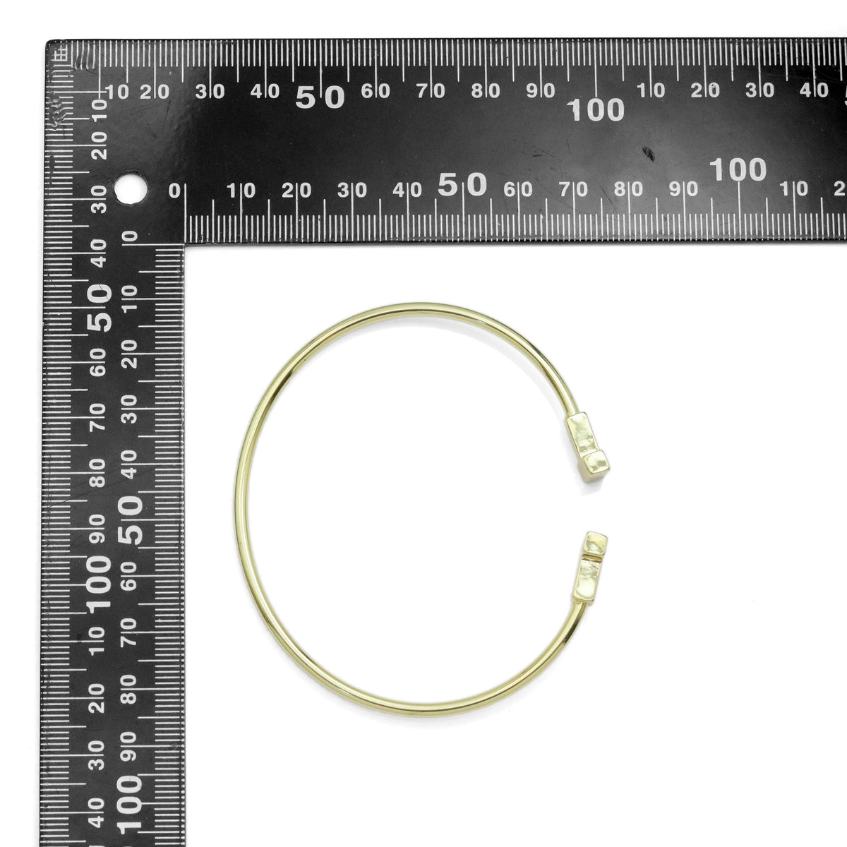 Plain Gold Double T Adjustable Bracelet, Sku#LD550