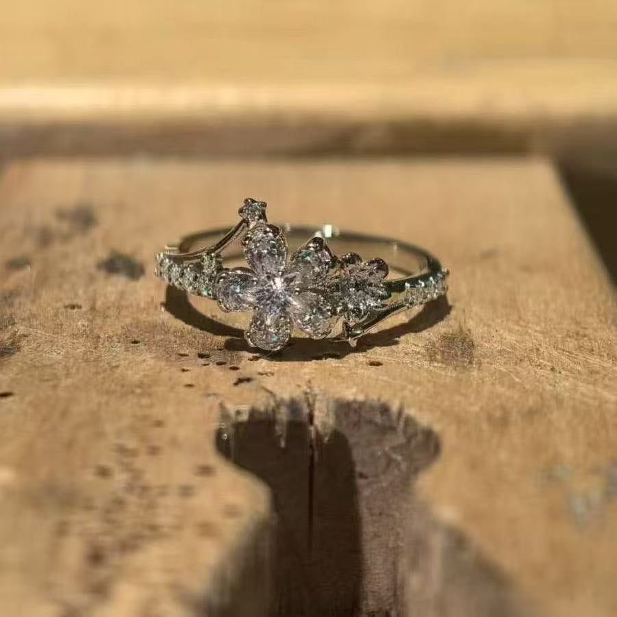 Celestial Star Open Ring, Elegant Light Luxury High-End Jewelry For Daily Wear