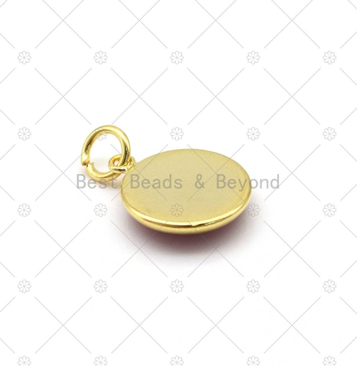 Enamel Colorful Evil Eye on Coin Shape Pendant, 18K Gold Filled Evil Eye Charm, Necklace Bracelet Charm Pendant,Sku#JL60