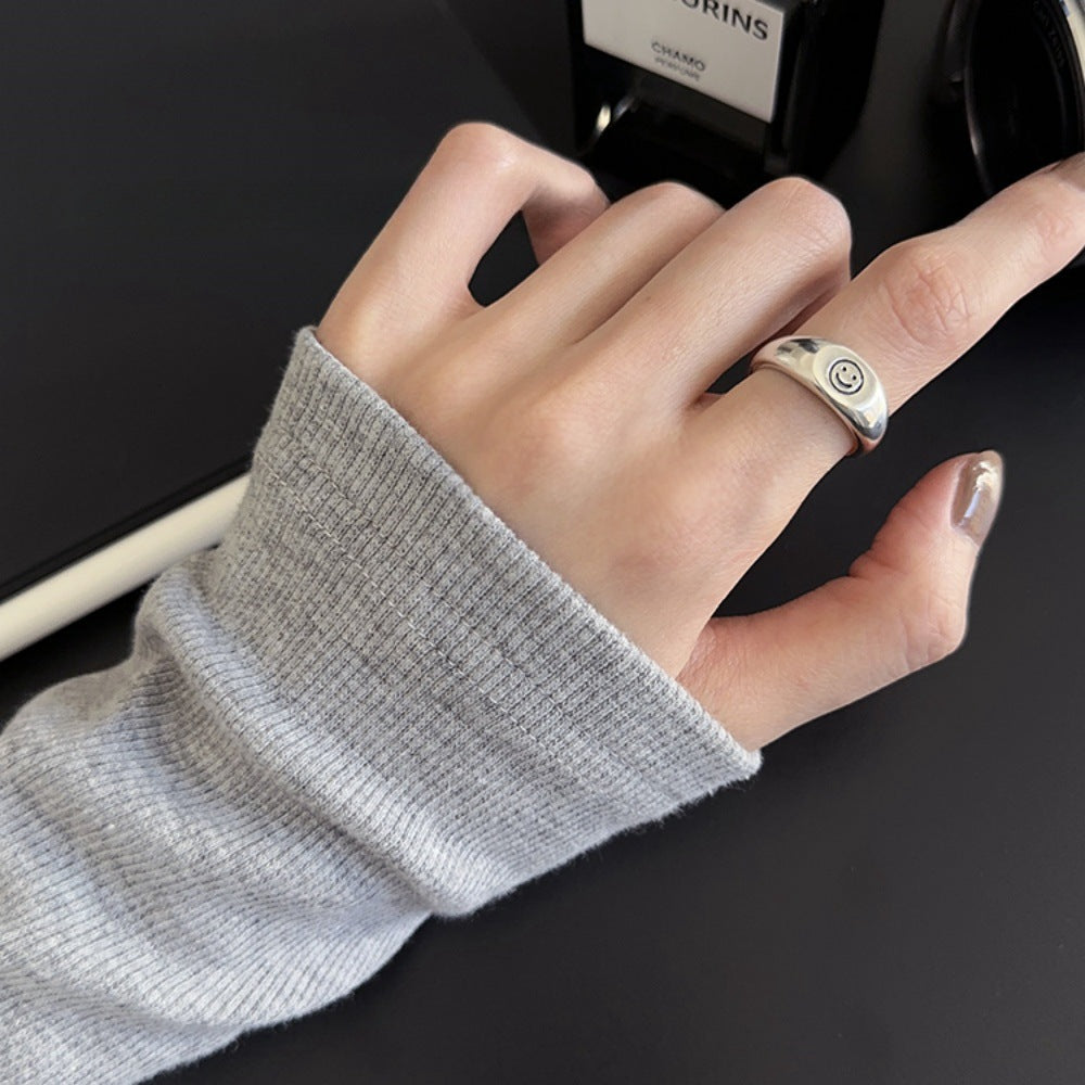 S925 Silver Women Rings, High-End Minimalist Non-Fading Vintage Bands
