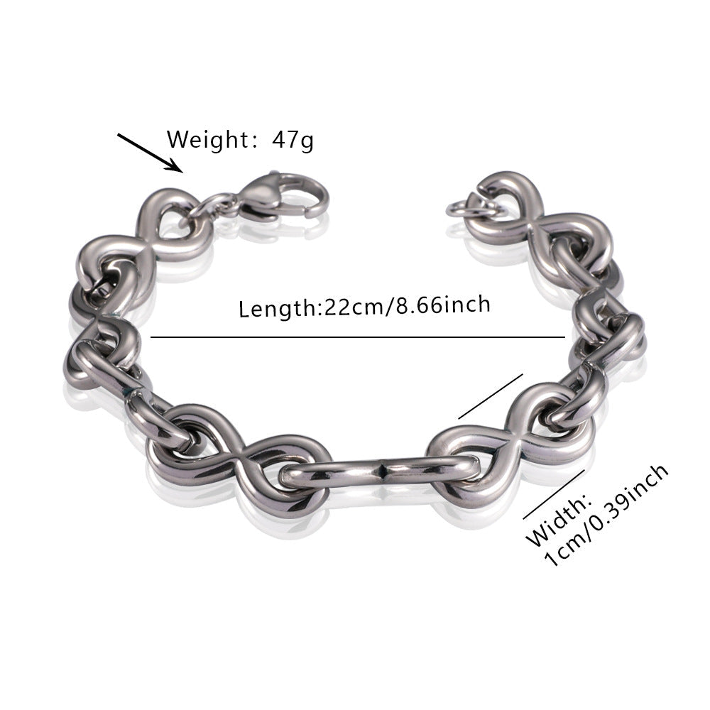 Hot Sale Men Cuban Link Bracelet, Bold Hip Hop Punk Titanium Steel Hand Jewelry