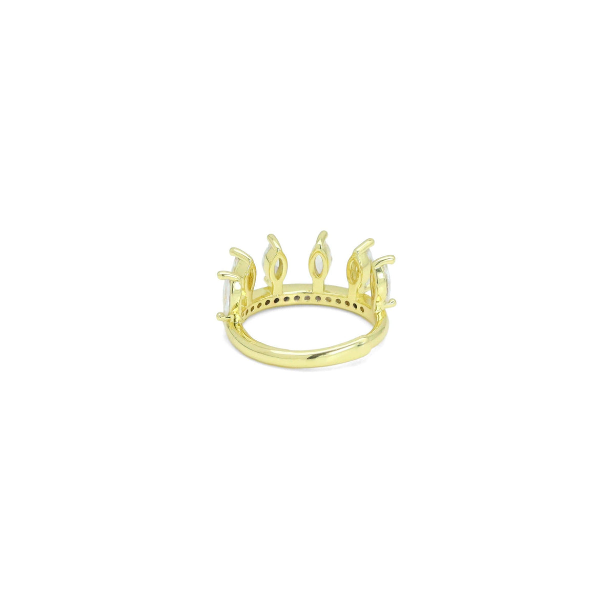 Eye Shape CZ Crown Adjustable Ring, Sku#A363