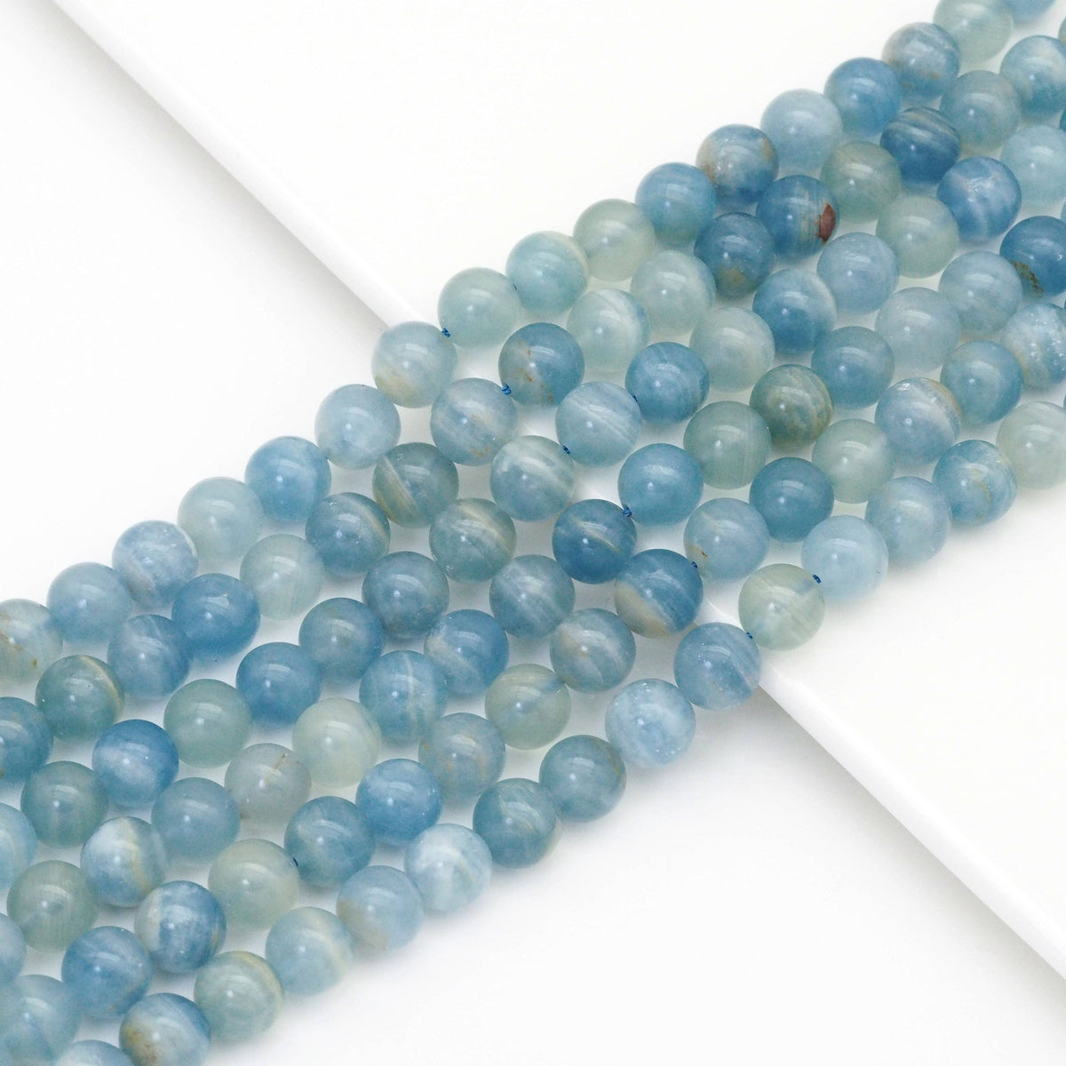 Genuine Top Quality Blue Calcite, 6mm/8mm/10mm, Sku#U1646