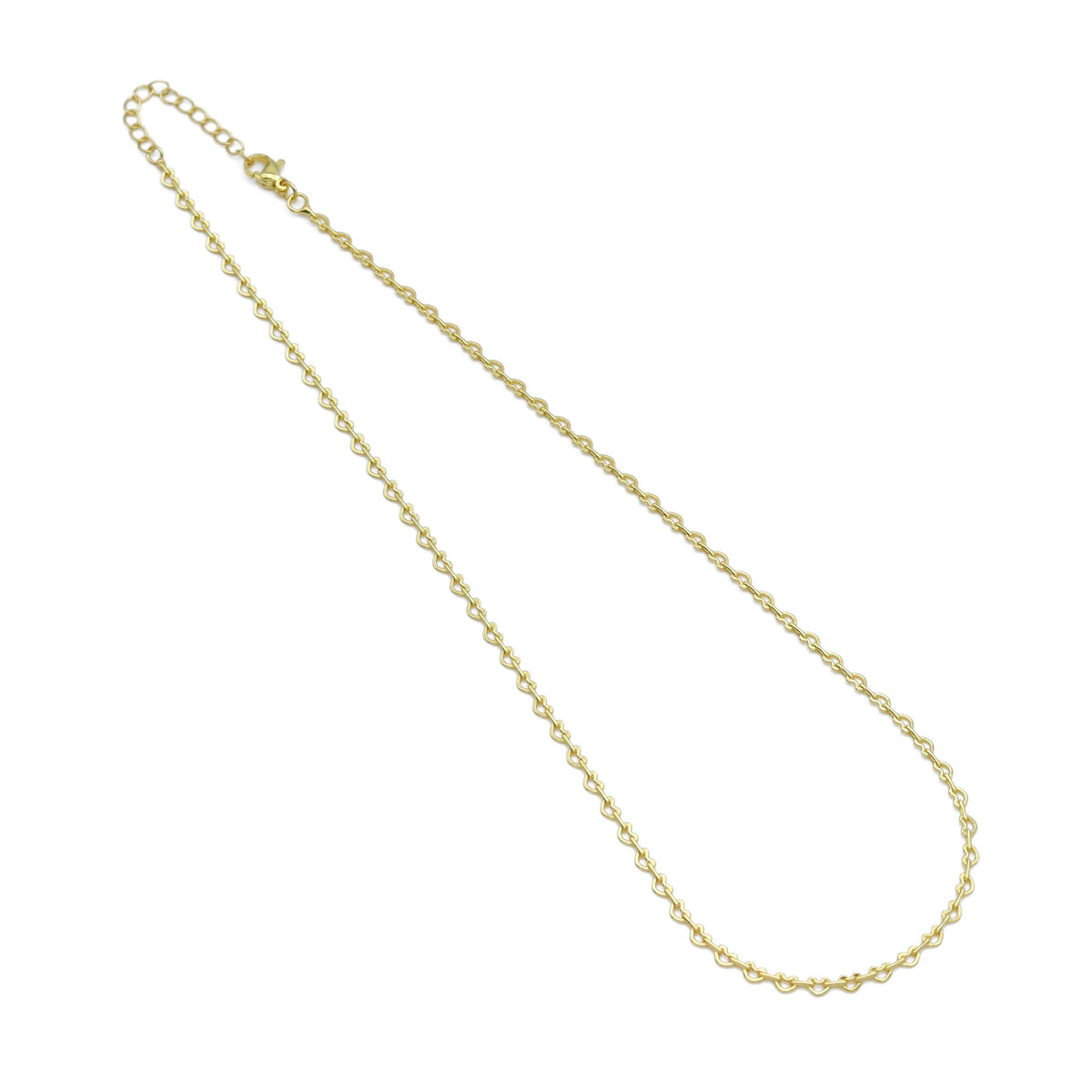 Gold Heart Link Chain Necklace, Sku#LD585