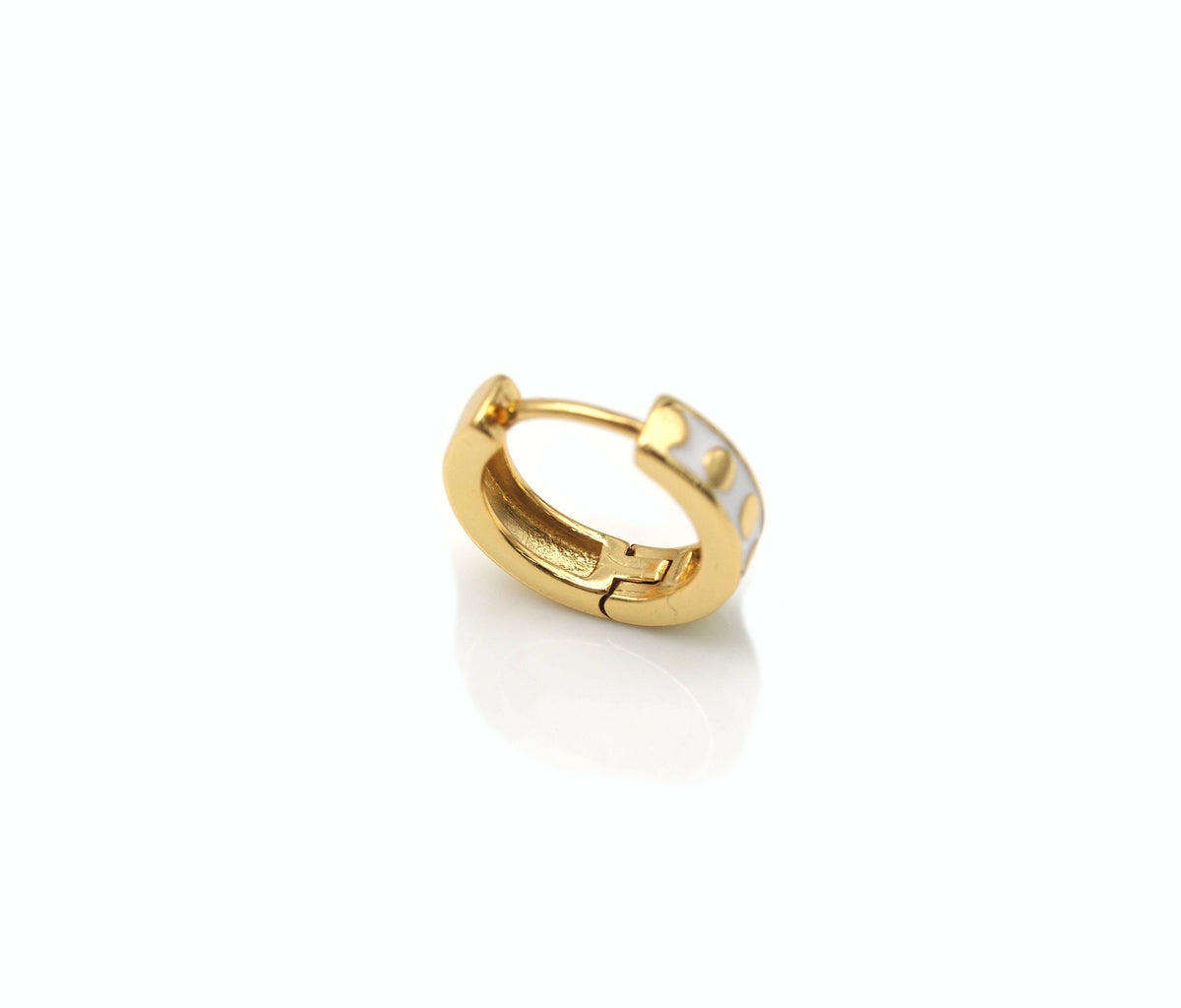 Gold Dots Colorful Enamel Huggie Earring, Y573