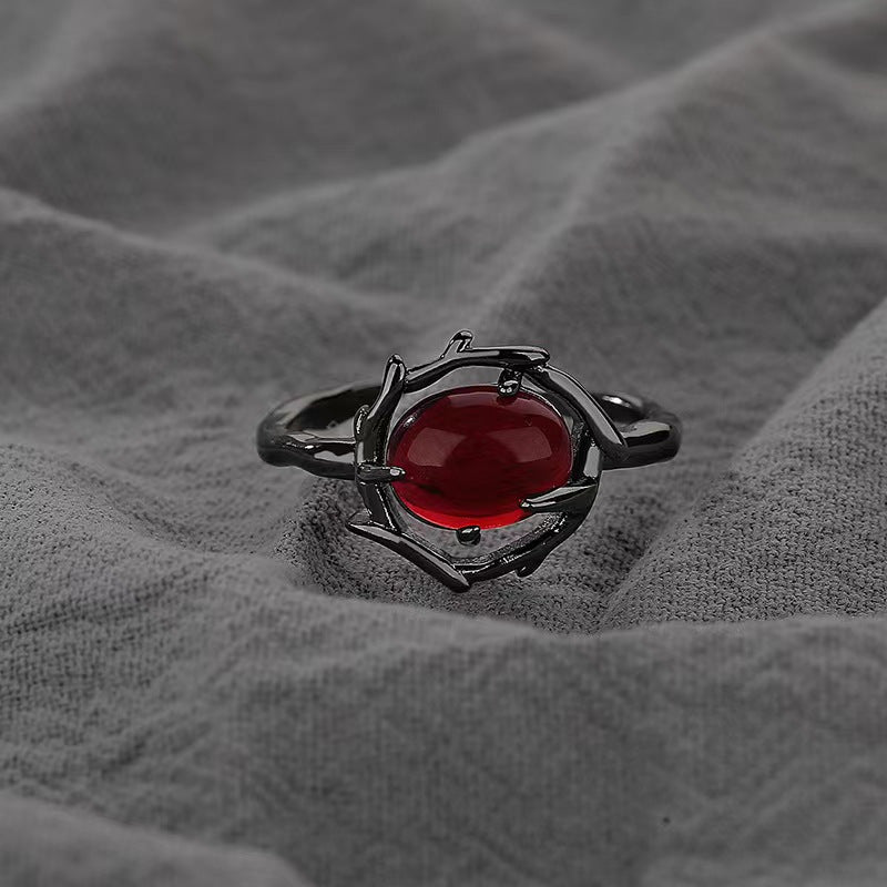 Dark Minimalist Trendy Ring For Men & Women, INS Niche Design, Adjustable High-End Index Finger Ring