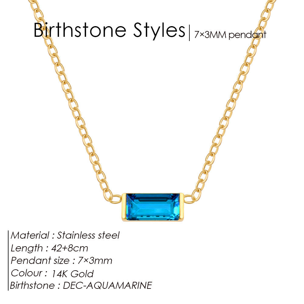 18K Gold-plated Layered Choker With A December Birthstone Pendant