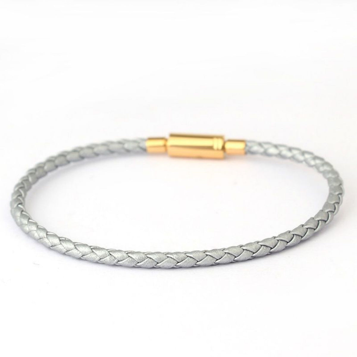 3.0mm Stainless Steel Leather Cord Bracelet With A Single Buckle And Wear-resistant Edging