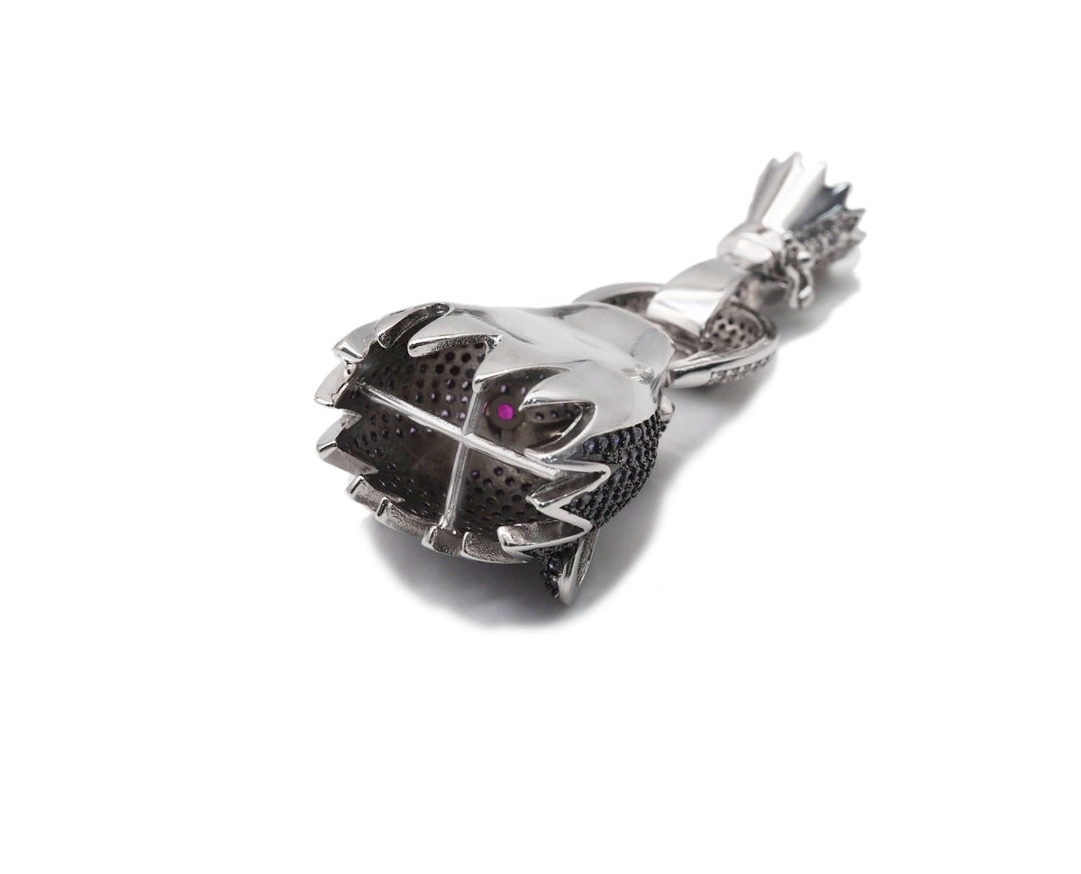 Large CZ Gold Leopard Dragon Head Clasp Pendant Spacer, Sku#ML59